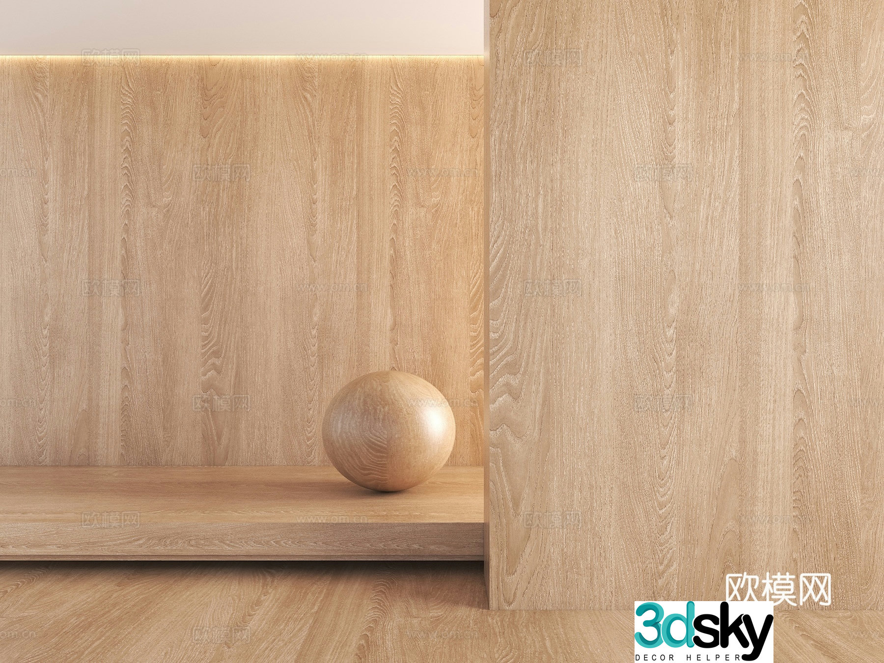 Wood walnut wood veneer background wall wood veneer veneer panel oak background wall 3d model