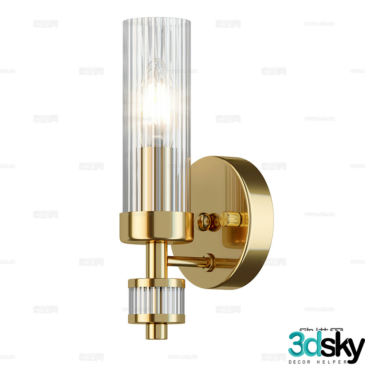 New Chinese style light luxury decorative wall light 3D model