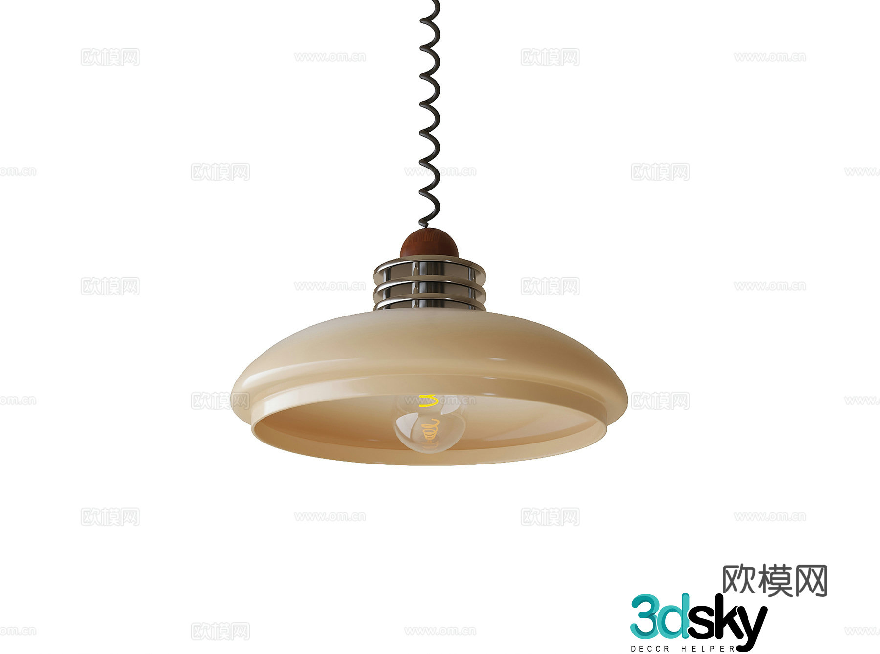 French restaurant chandeliers 3d model