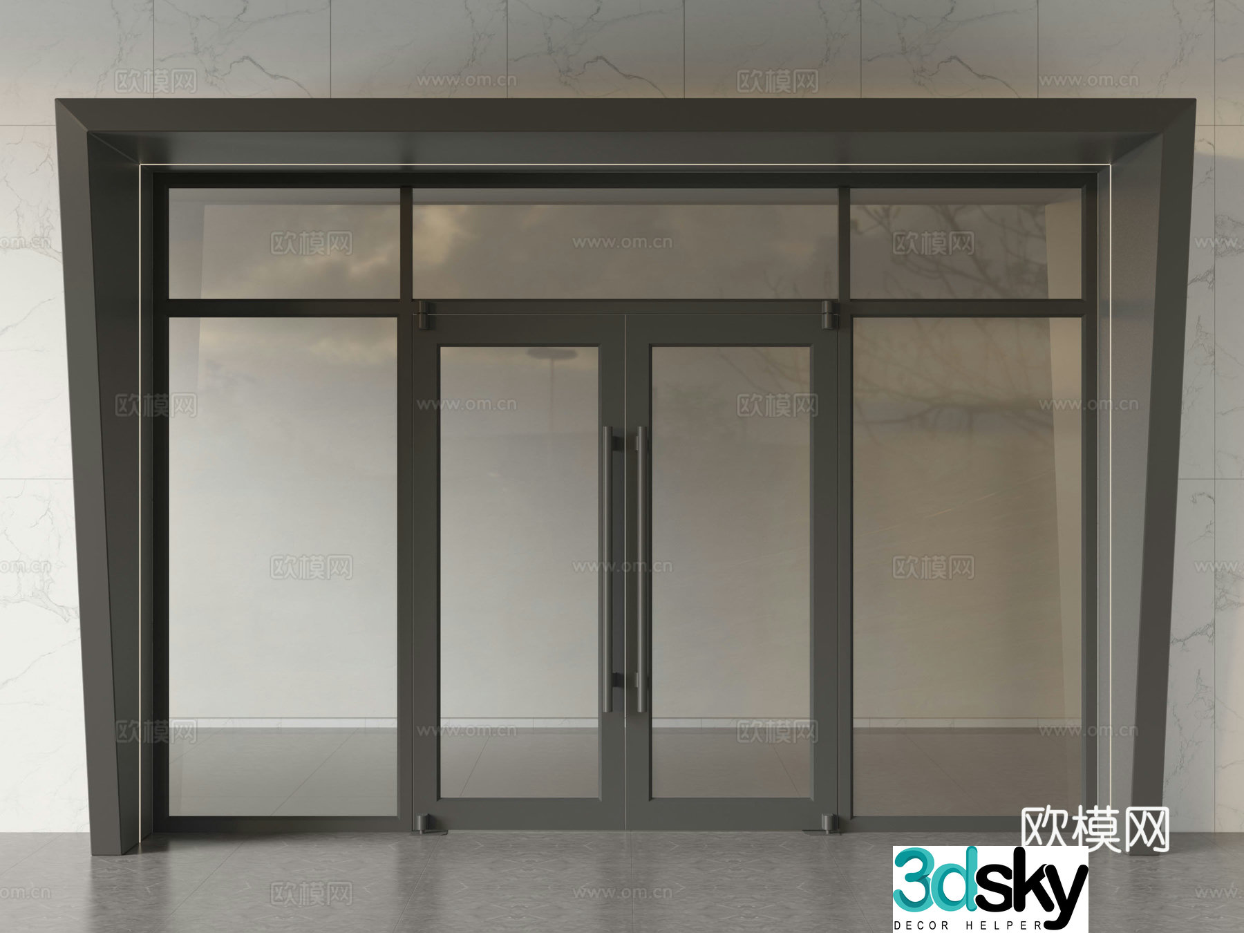 KFC Door Glass Door Double Open Door Single Open Door Entrance Door Store Door 3D Model