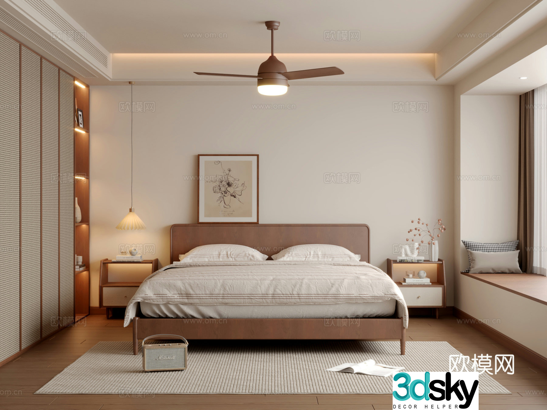 Middle-aged bedroom 3d model