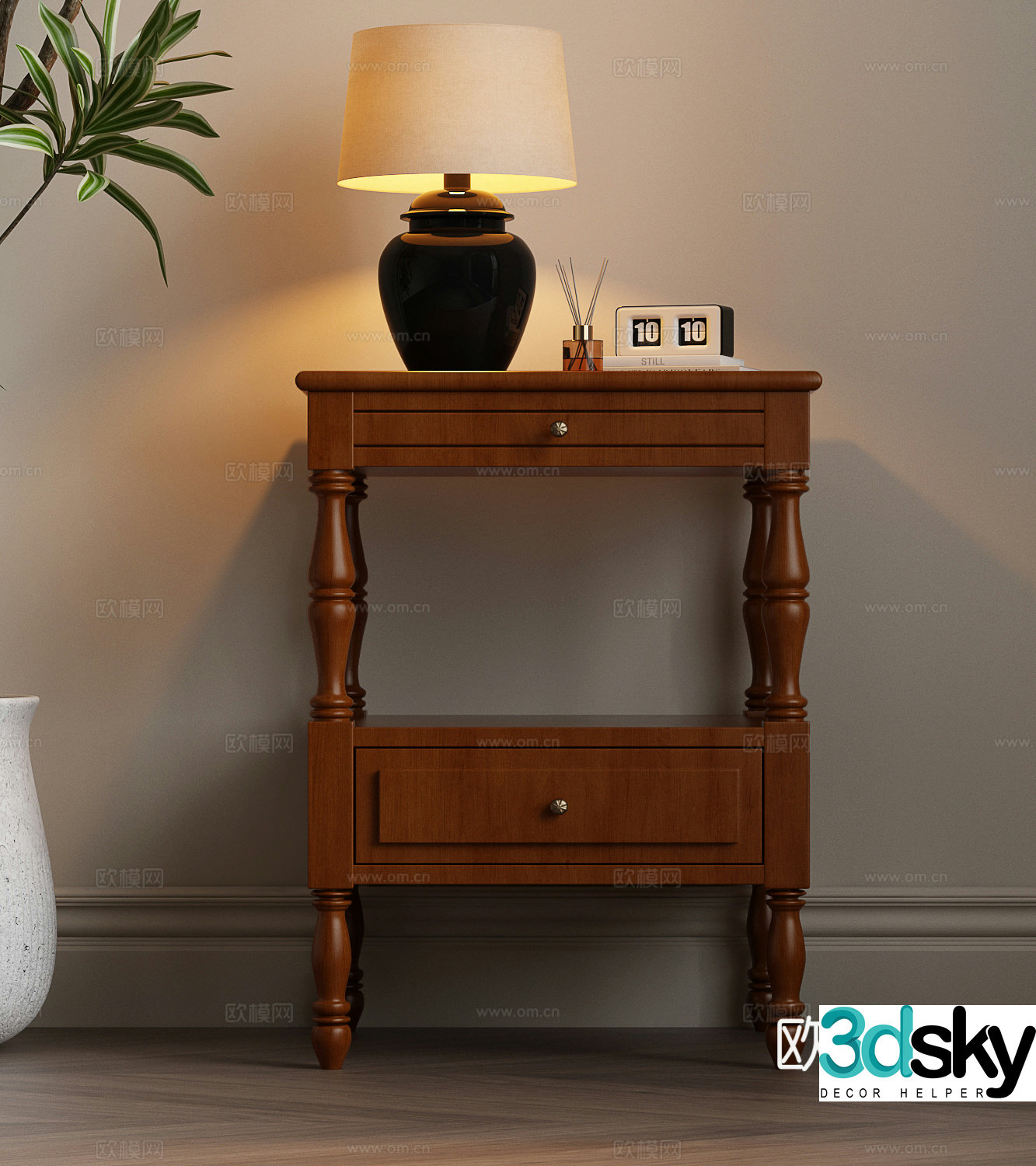 European-style corner table European-style bedside table American-style bedside table European-style bedside table 3D model