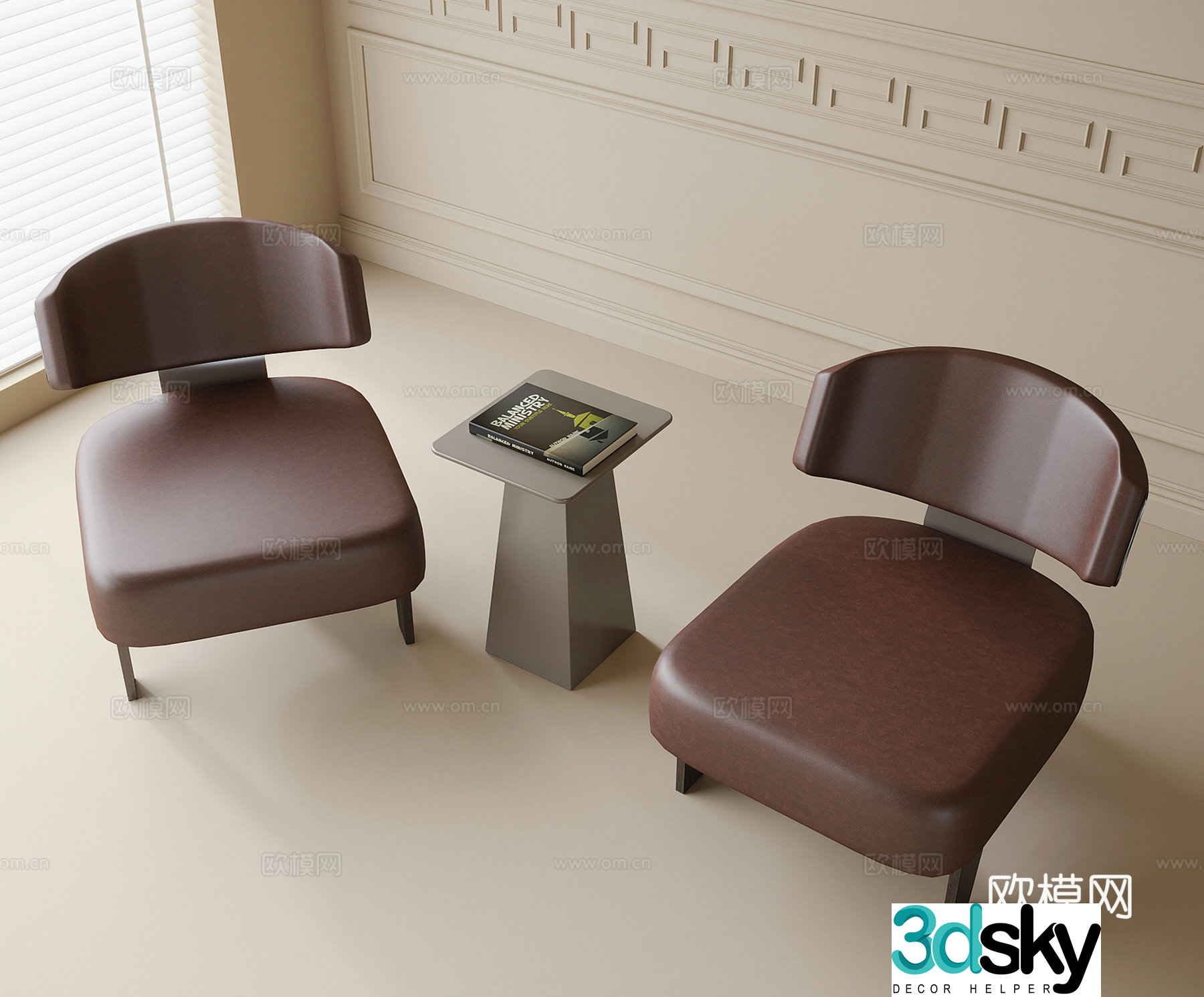 Modern casual chair single sofa single chair 3d model