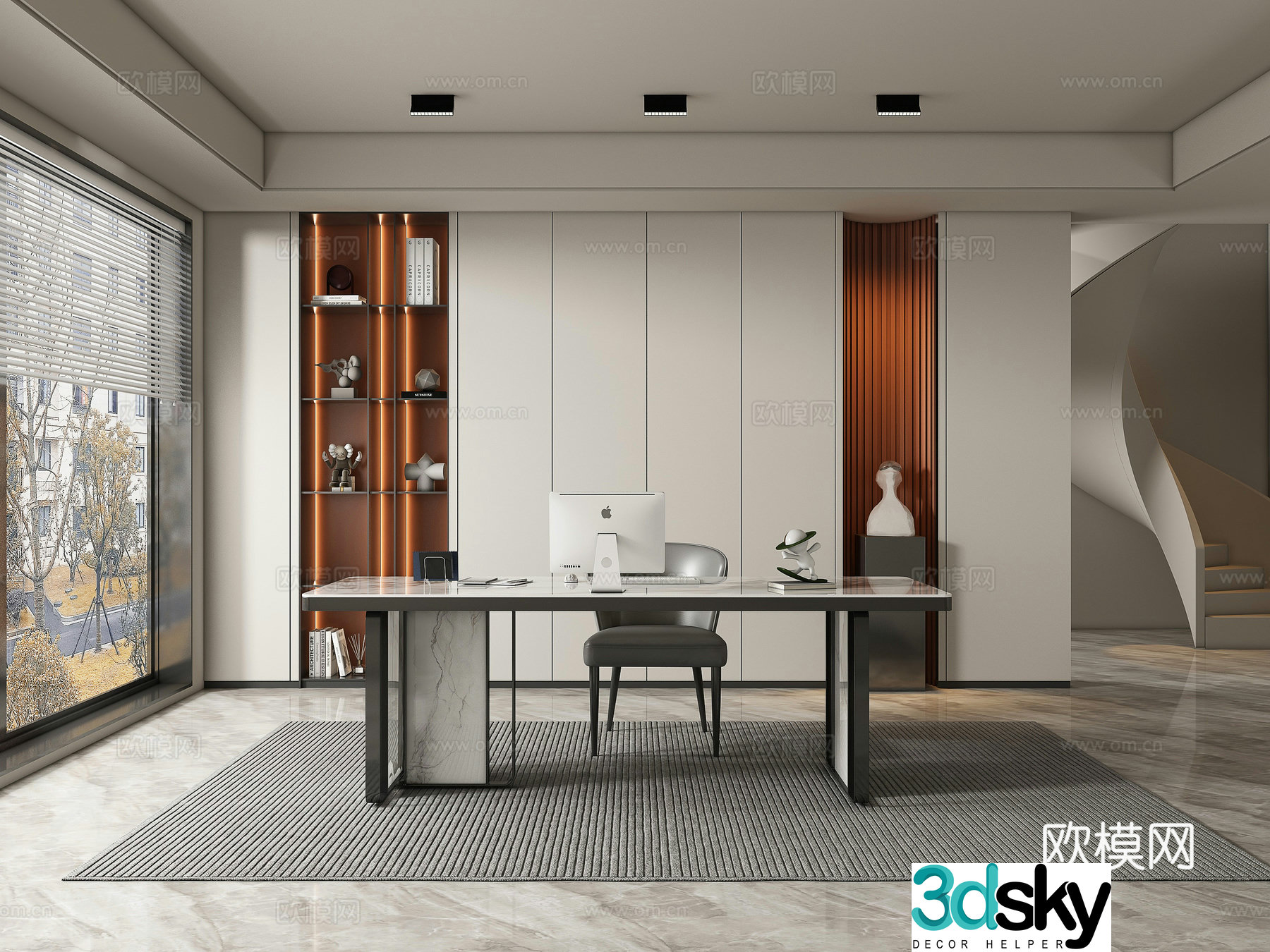 Modern study 3d model
