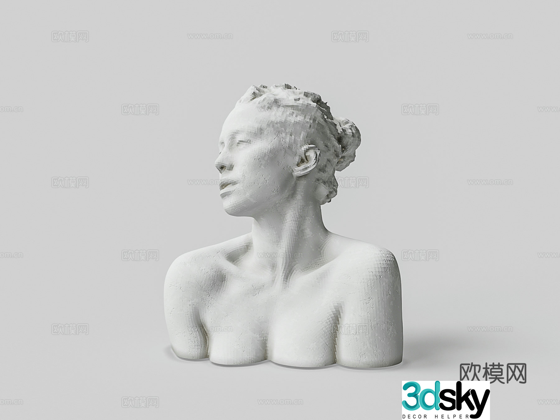Gypsum European Lady Statue 3D Model