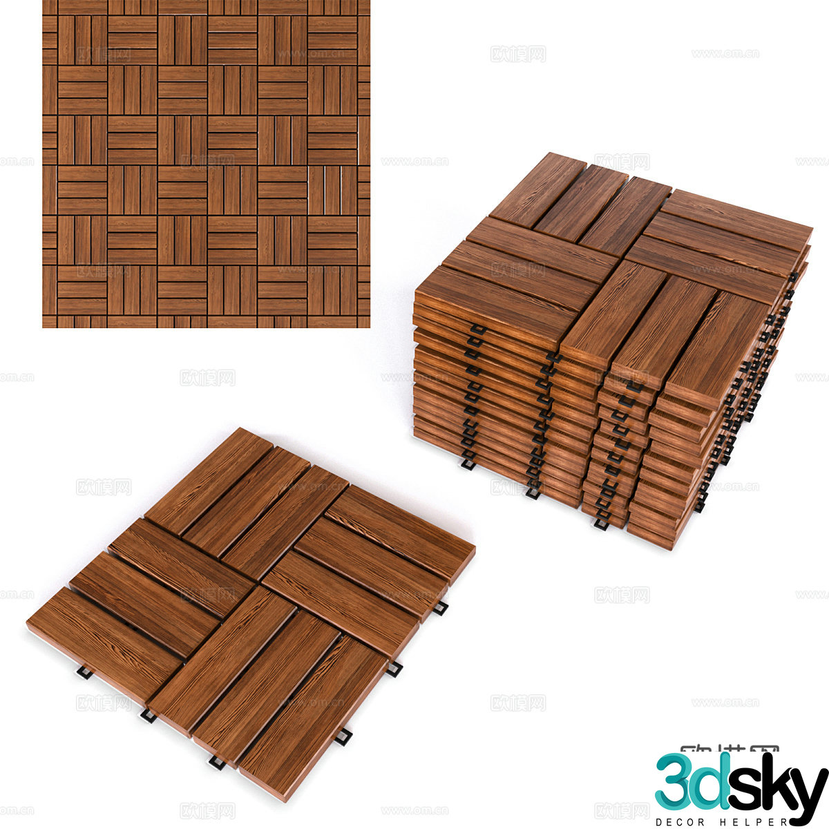 New Chinese style outdoor floor 3D model