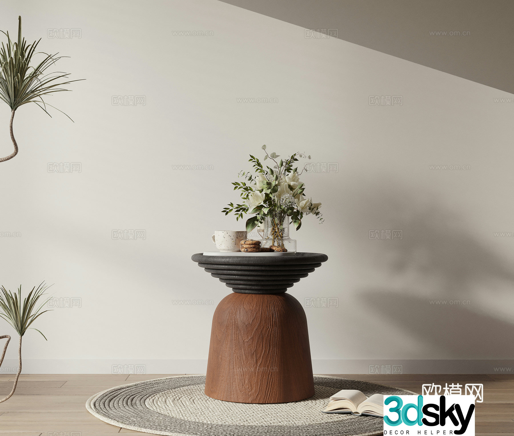 3D model of medieval side round table