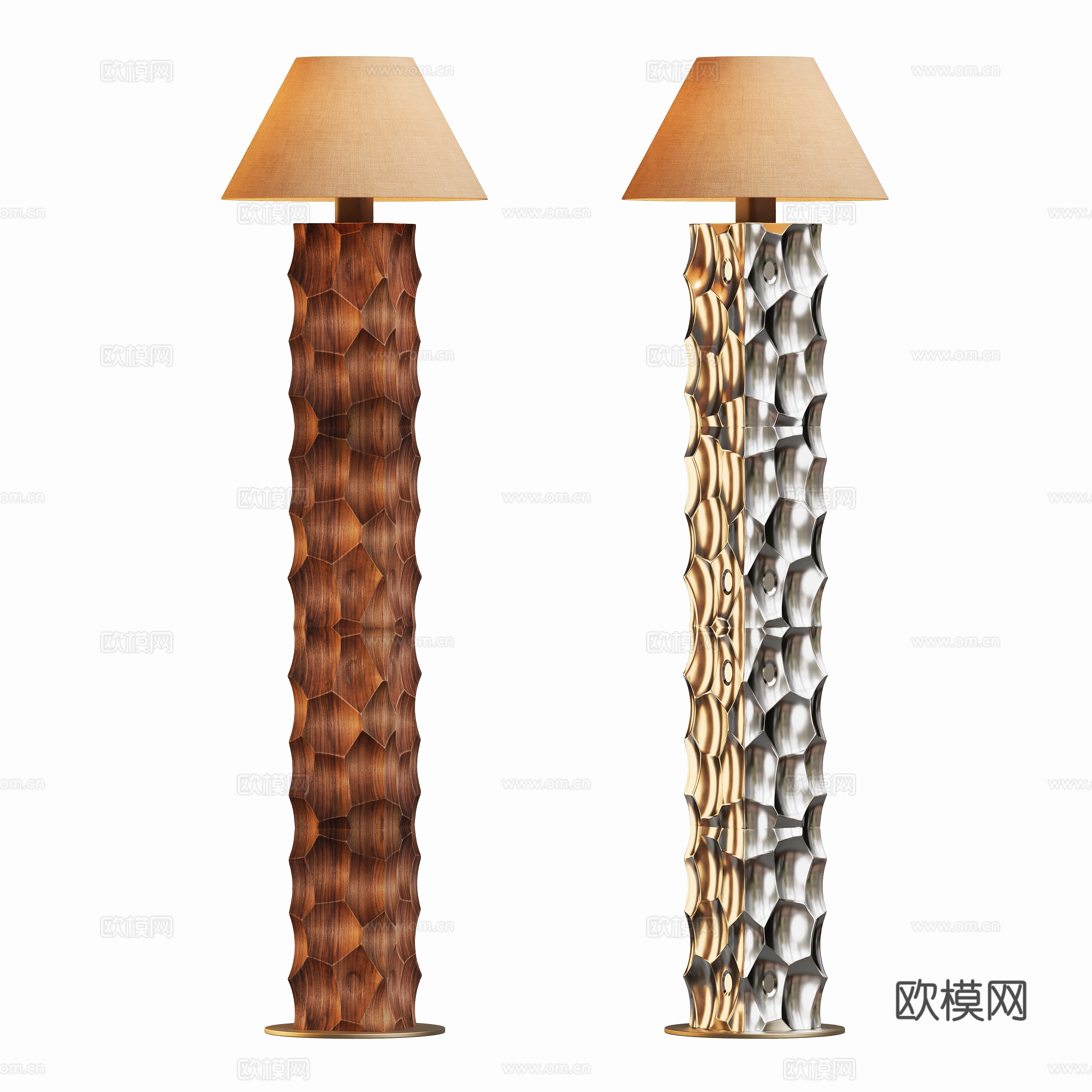 Modern metal light luxury floor lamp 3d model