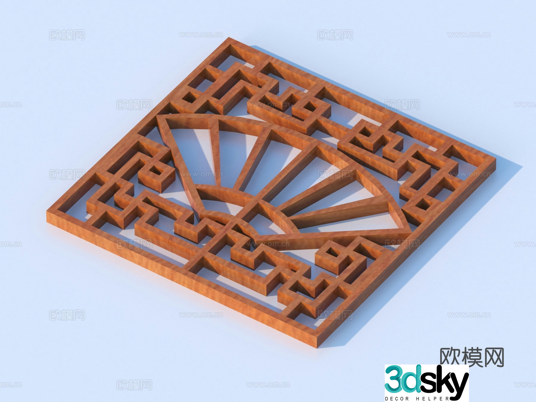 Carving window Grating window Hollow window Relief Wood carving 3D model
