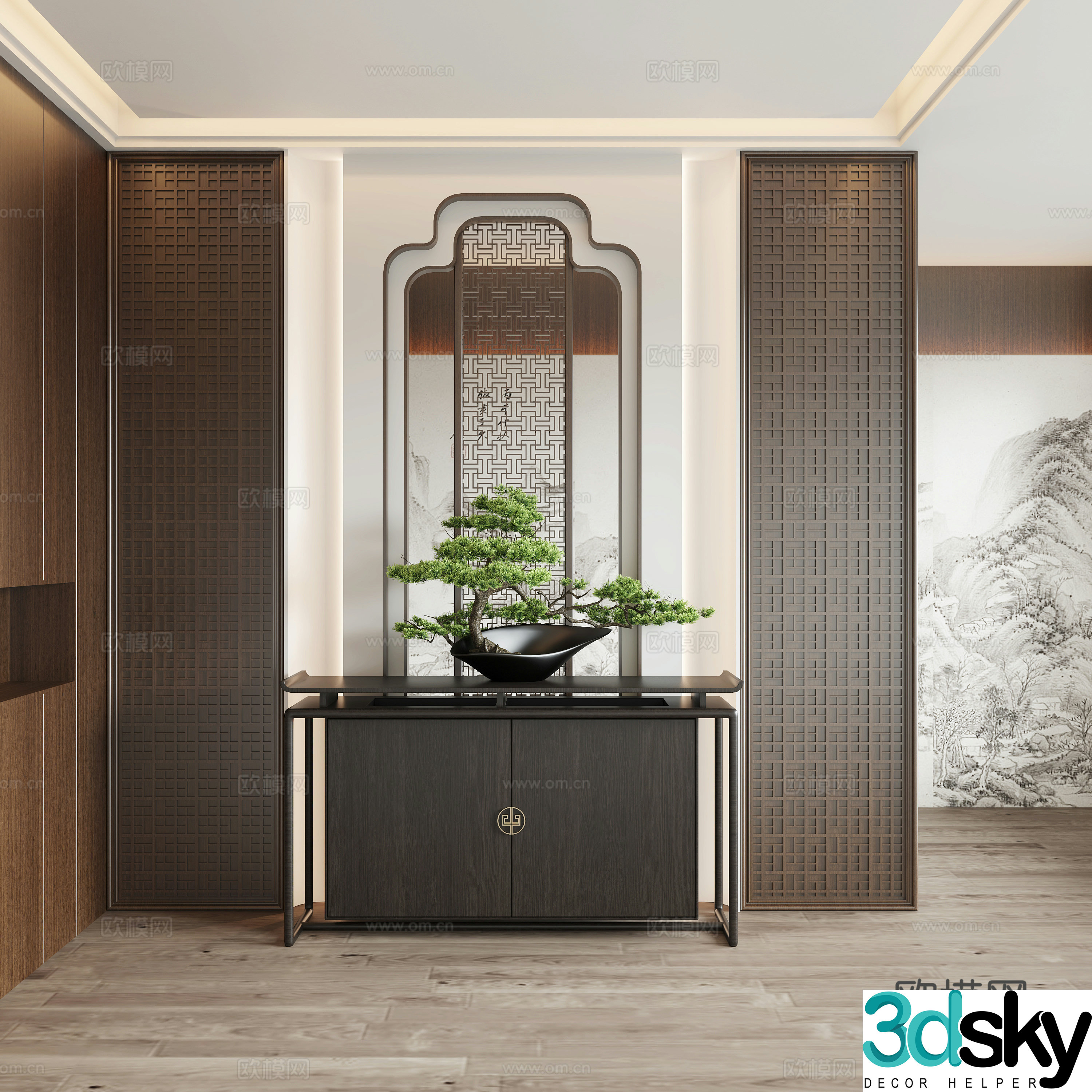 New Chinese style entrance 3D model