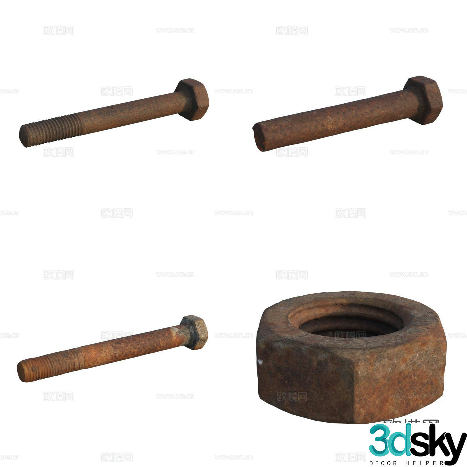 Nut Screw 3D Model