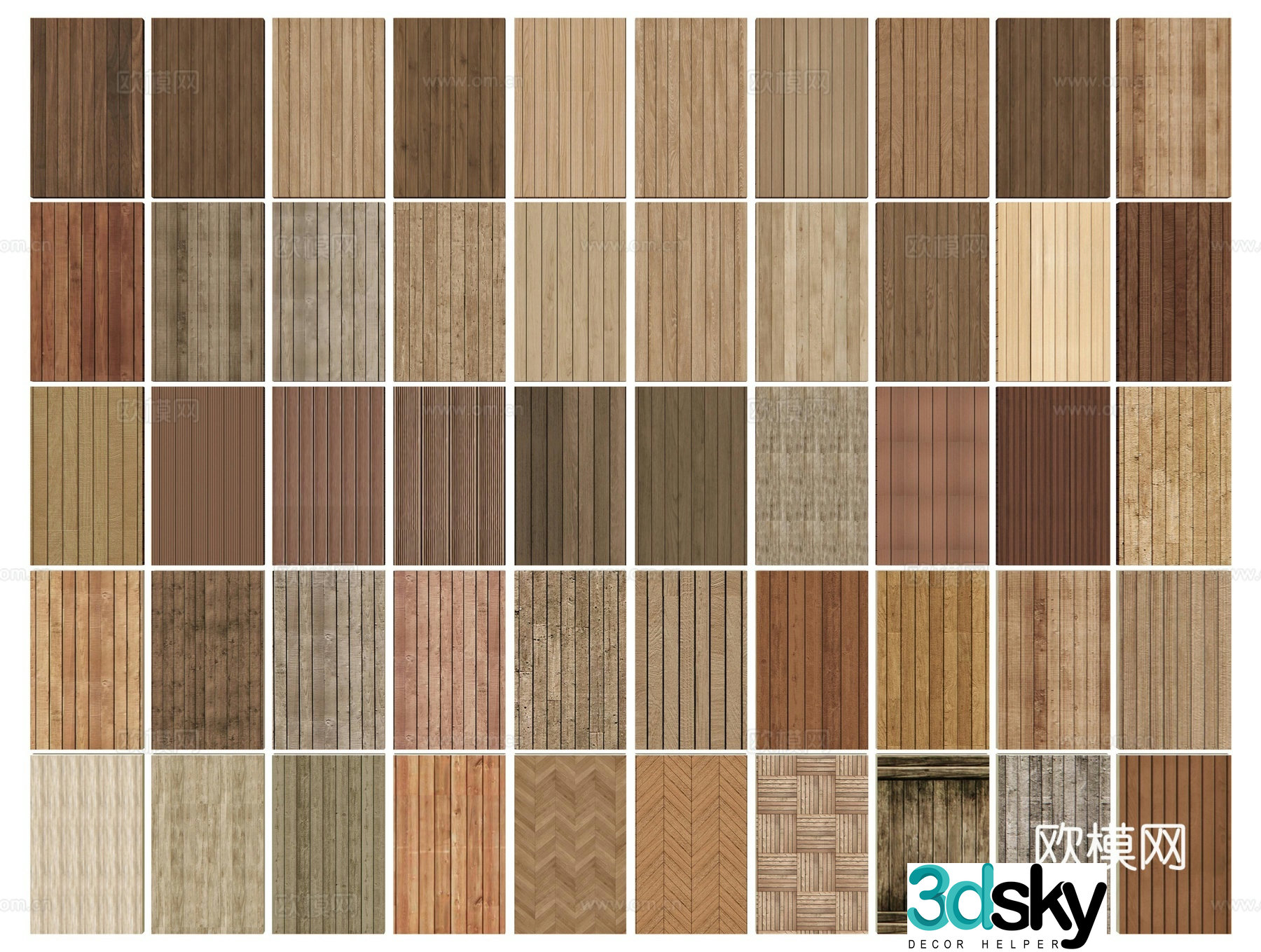 Modern wood flooring anticorrosion wood flooring plastic wood flooring wood grain brick outdoor wood flooring 3d model