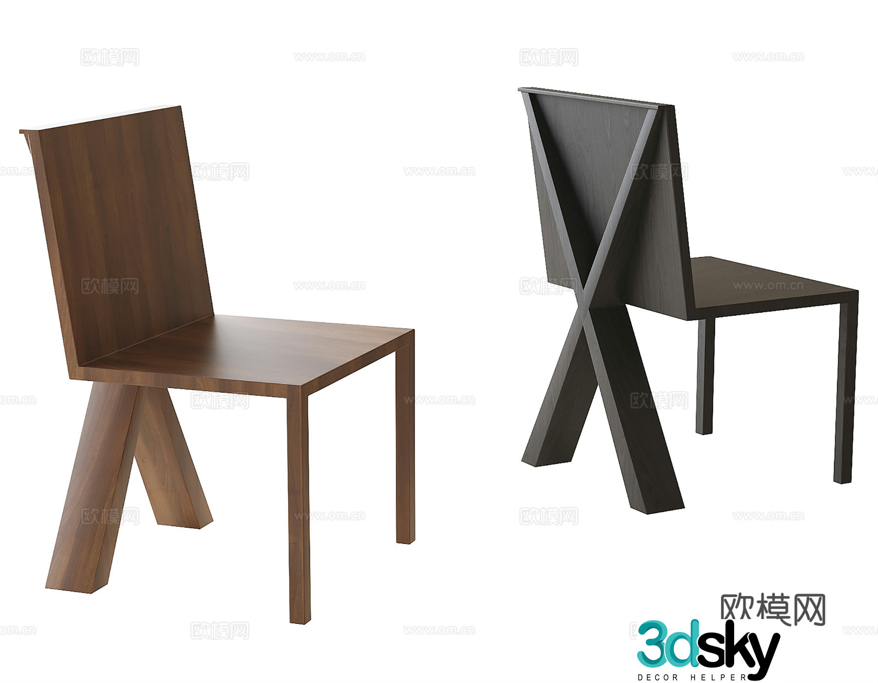 Modern single chair dining chair tea chair book chair 3d model