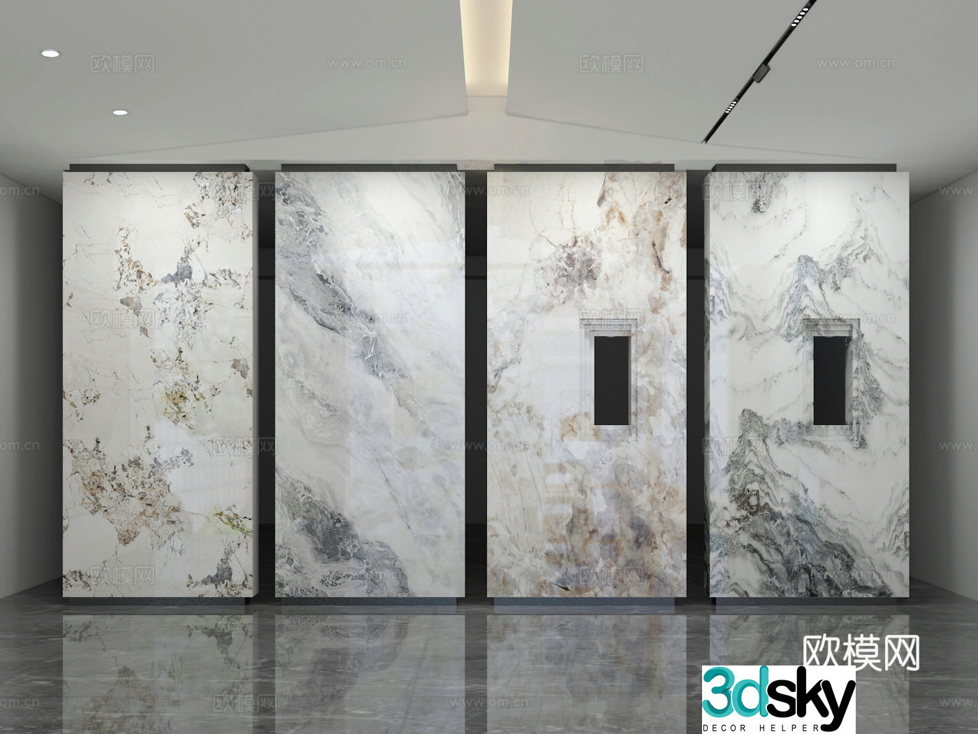 Marble wall 3d model