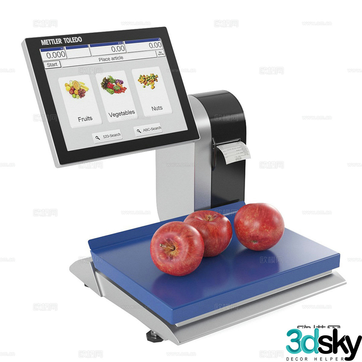 Supermarket self-service scale 3D model