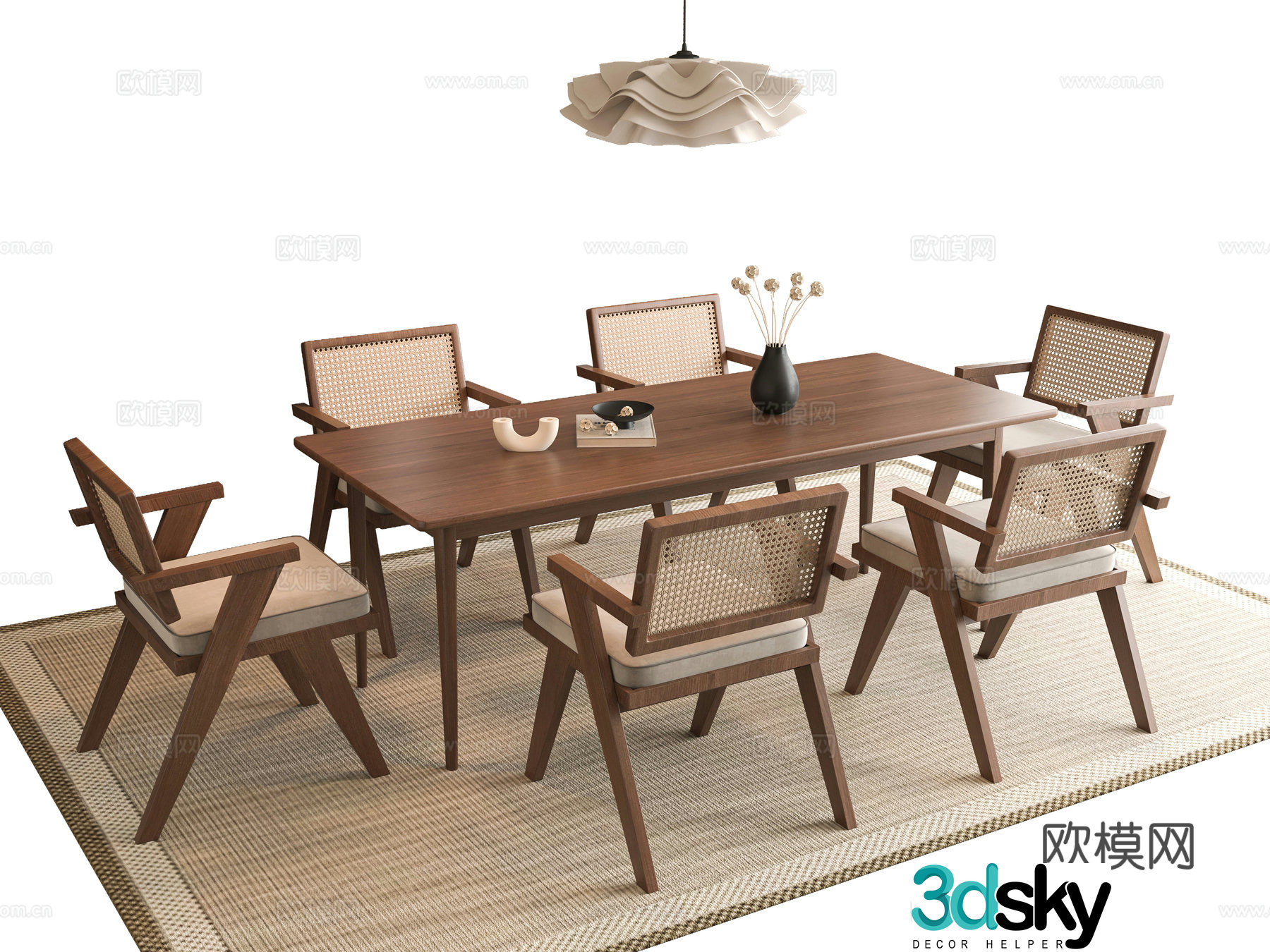 Wasabi Dining Table and Chair 3D Model