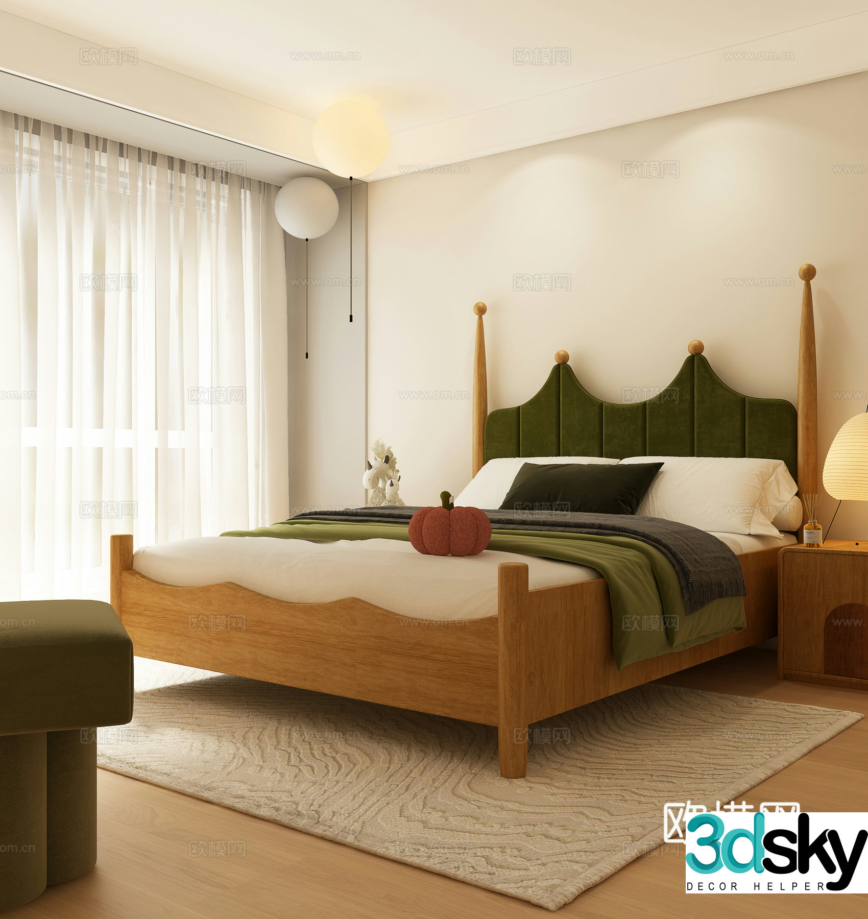 Modern children’s room Children’s bed Modern French children’s room Modern French children’s bed 3d model