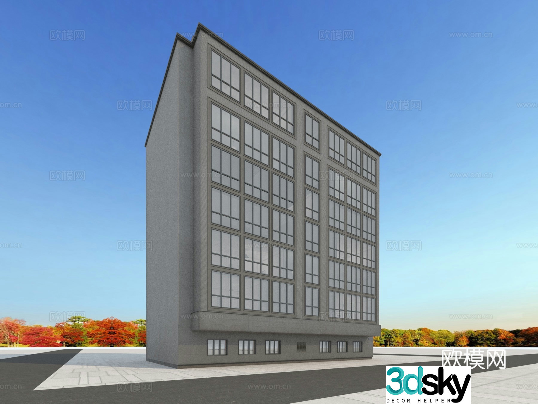 Building appearance European-style building 3d model