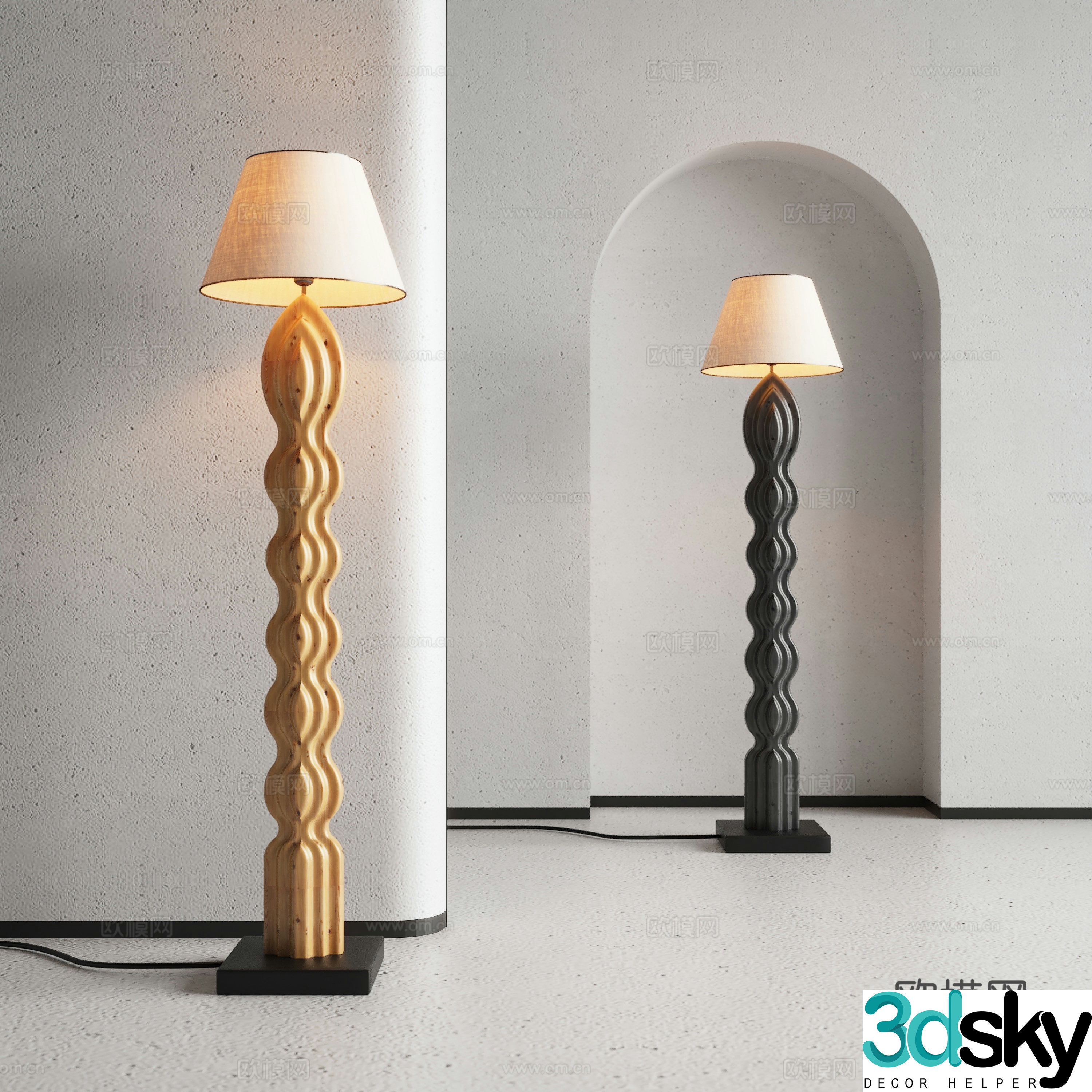 Jijifeng Floor Lamp 3D Model