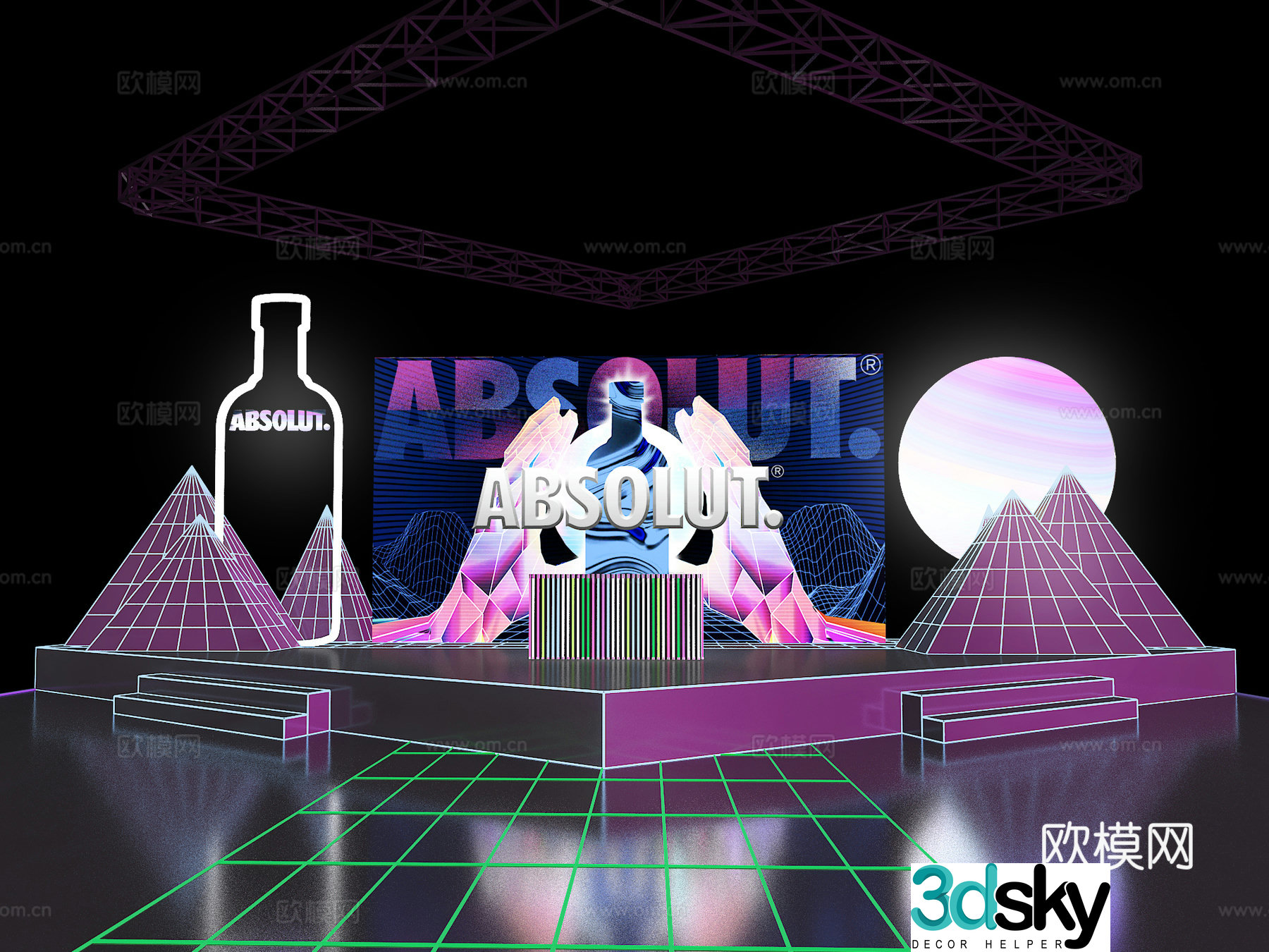 Metaverse Stage Landscape Photo Check-in Points Beauty and Chen Flash Music Festival 3D Model