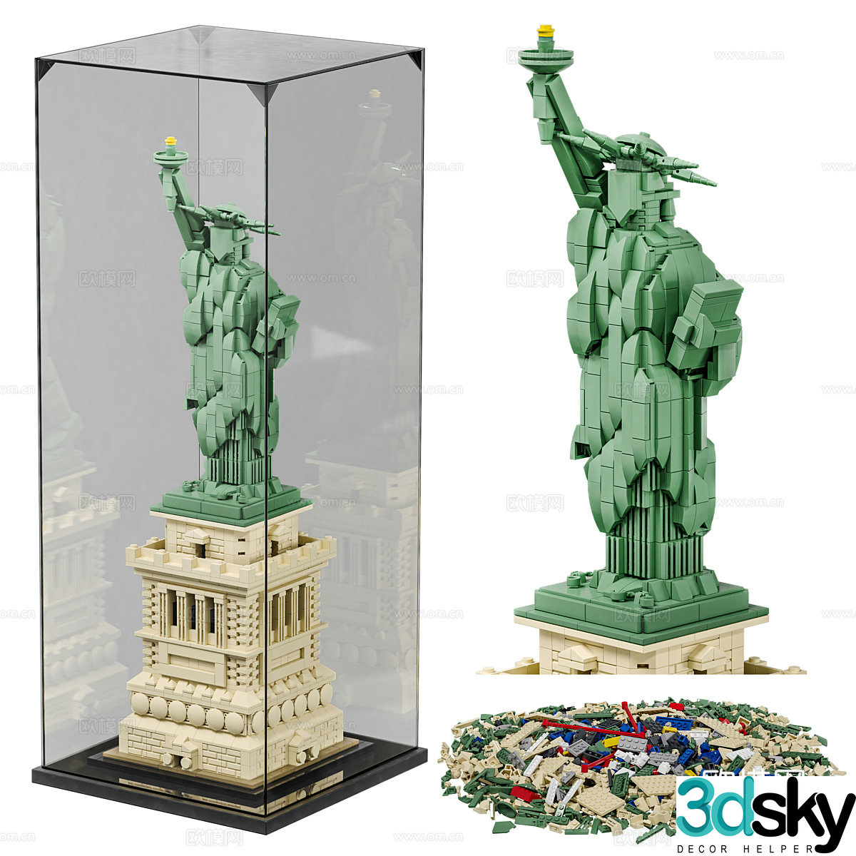 LEGO Architecture Statue of Liberty Building Blocks 3D Model