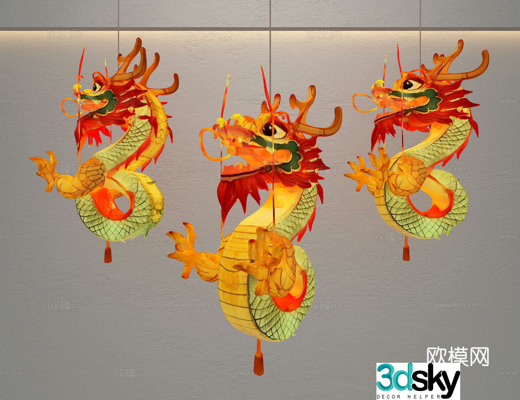 Lantern Dragon 3D Model