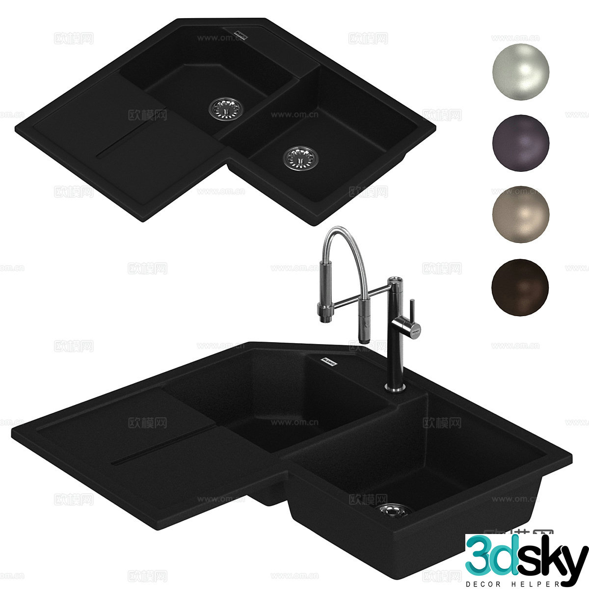 Modern Blanco wash basin 3d model