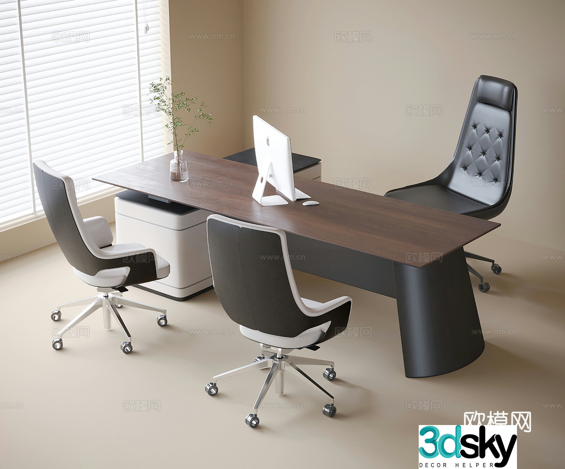 Modern boss office desk chair office chair 3d model