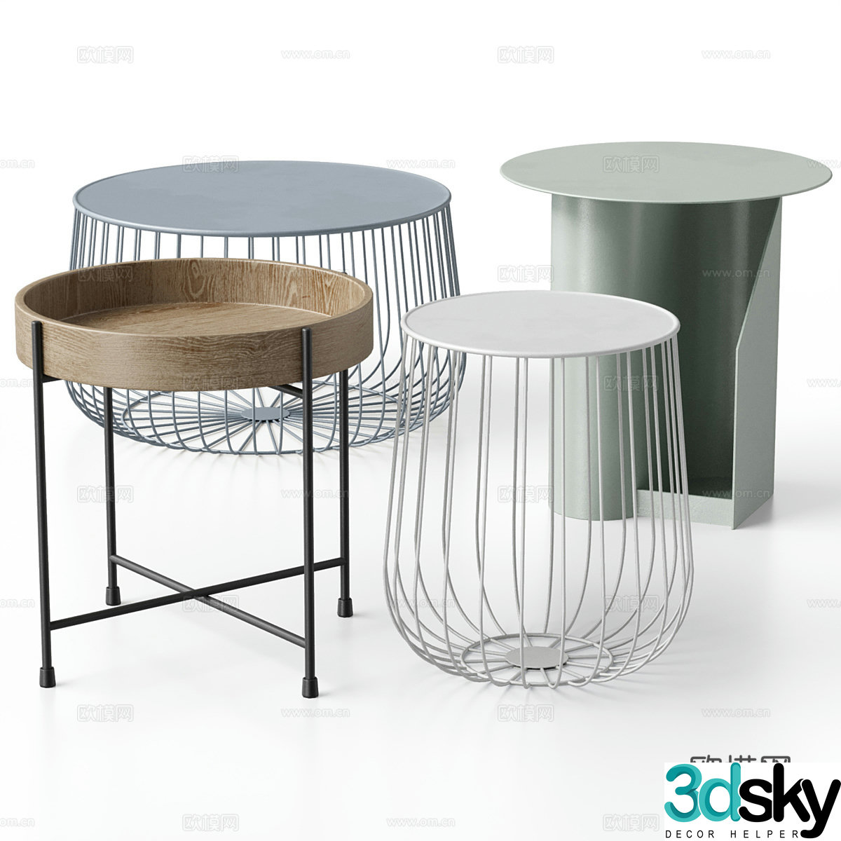 Modern Italian coffee table combination 3D model