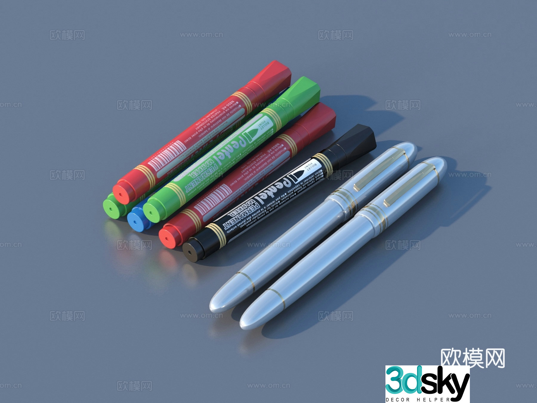 Marker pen brush color pen neutral pen 3d model