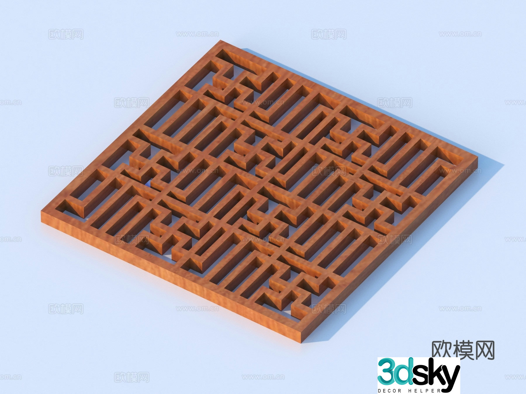 Carved window Grating window Hollow window Relief Wood carving 3D model