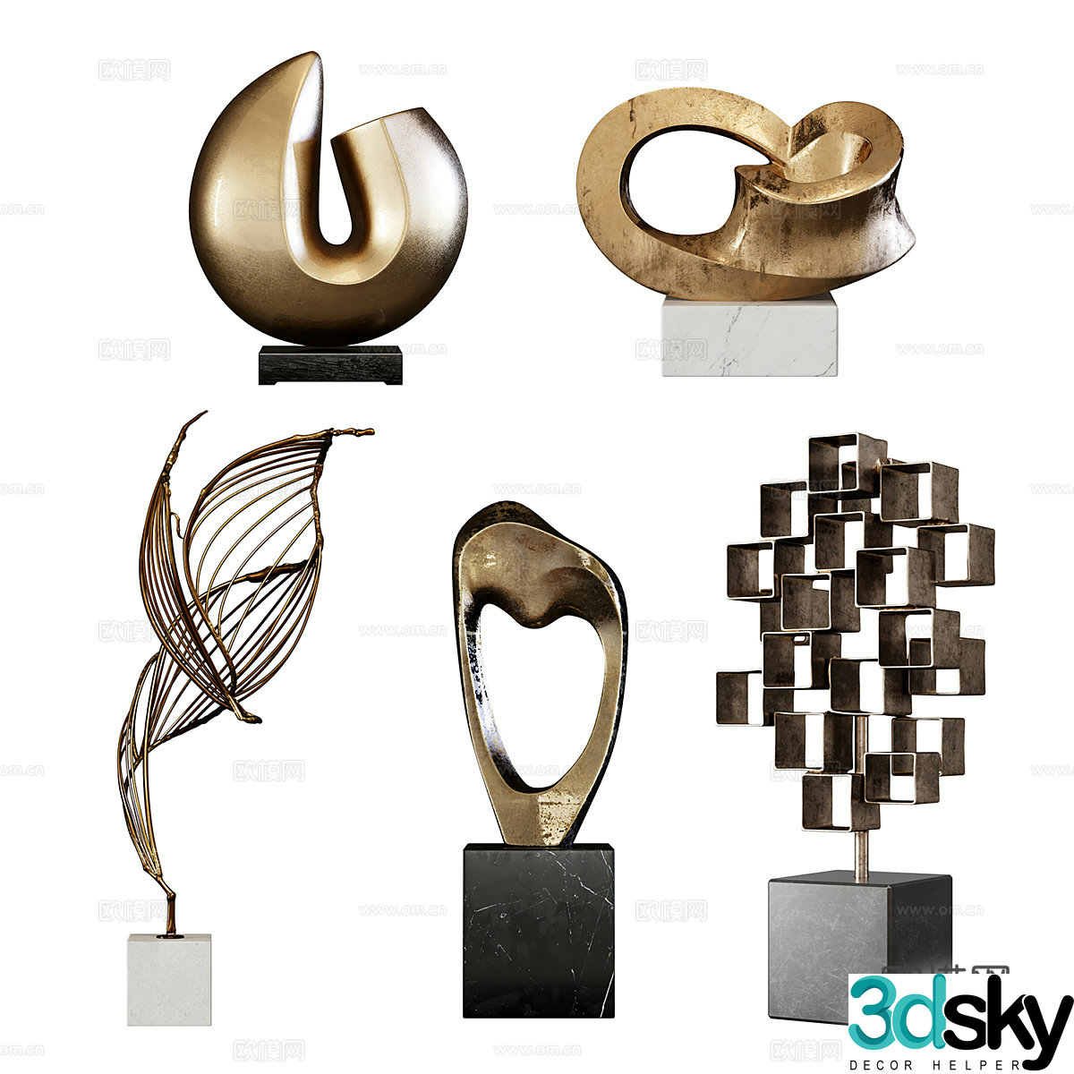 Modern light luxury sculpture ornament 3D model