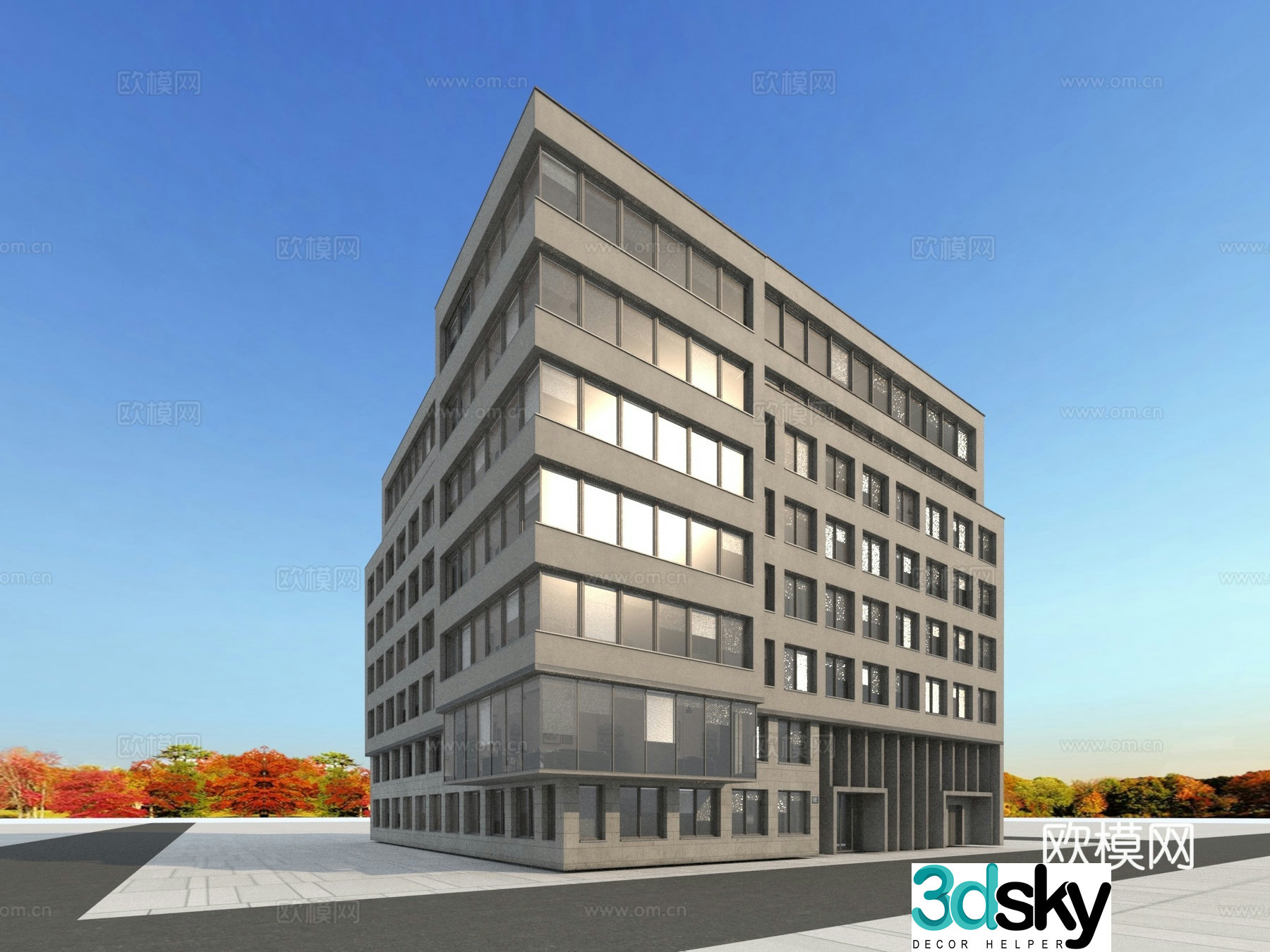 Building appearance European-style building 3d model