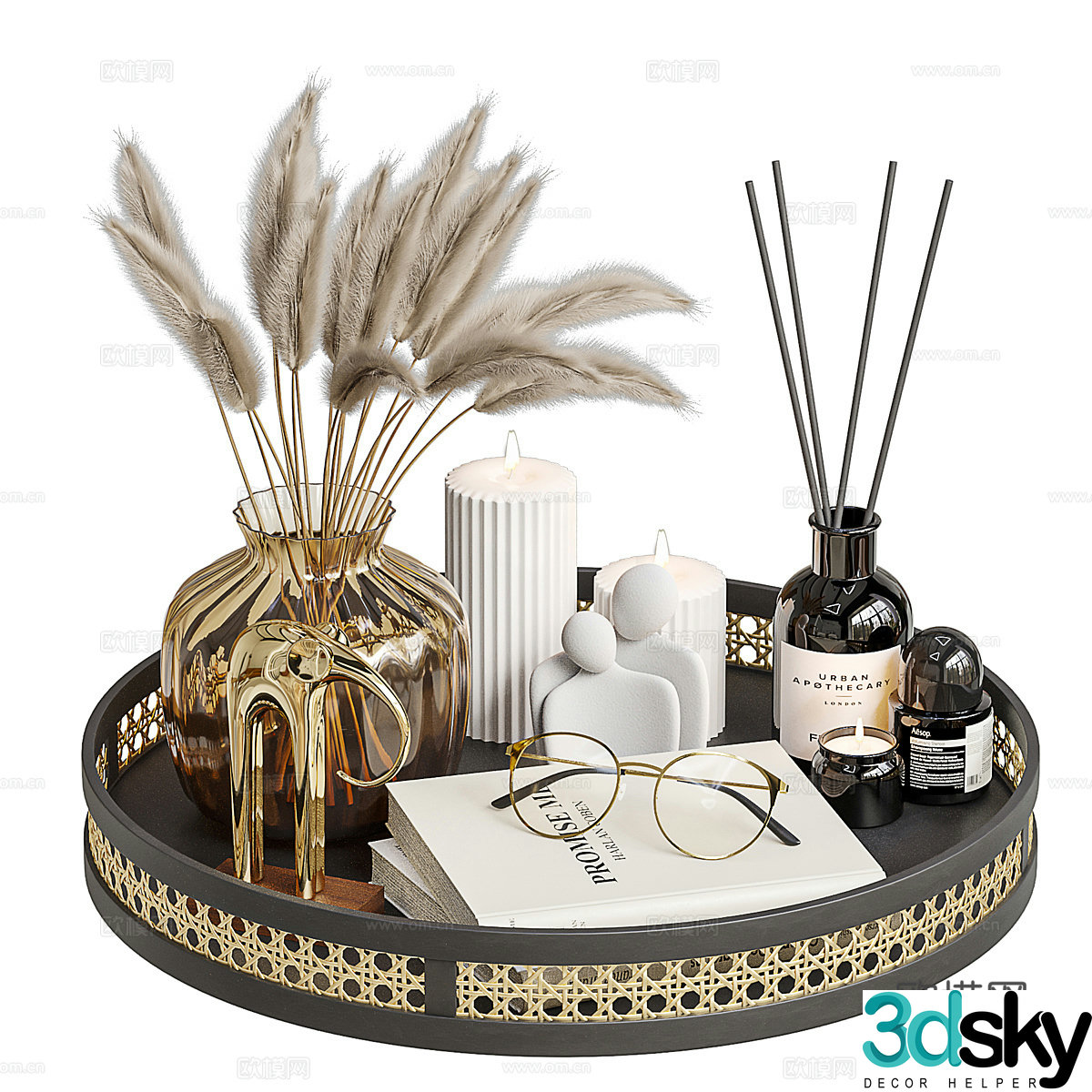 Modern light luxury jewelry ornament combination 3D model