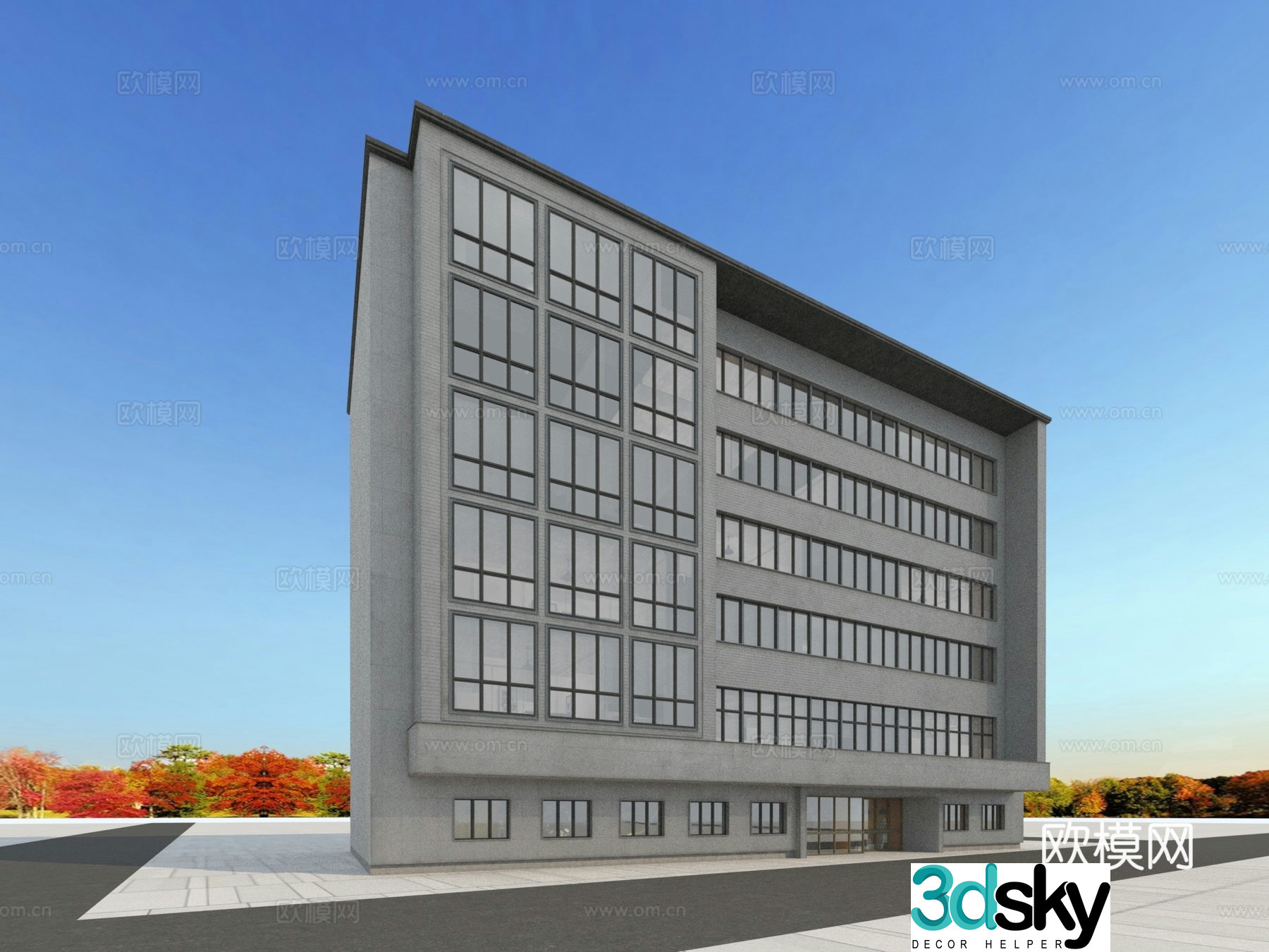 Building appearance European-style building 3d model
