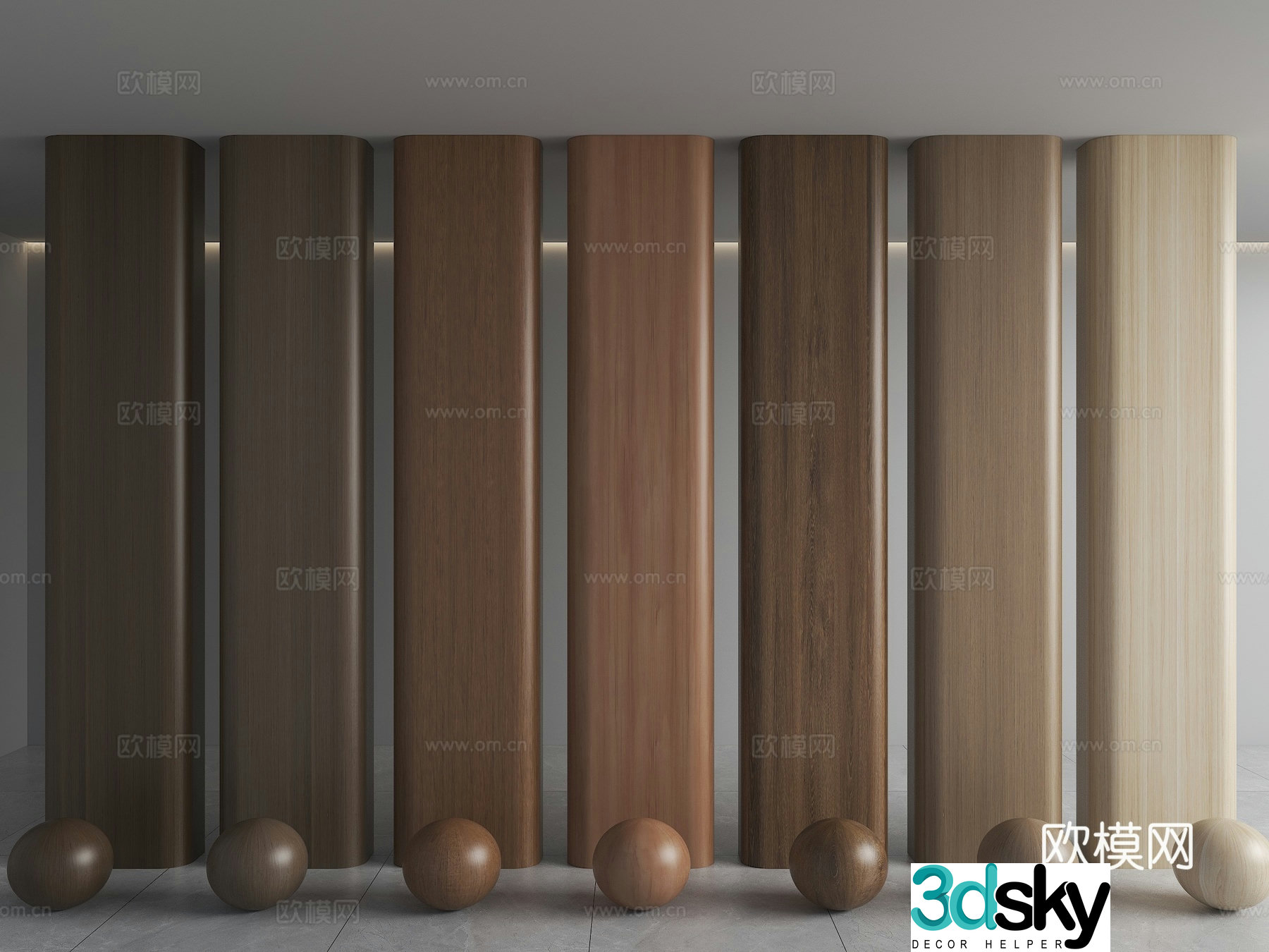 Wood walnut wood veneer background wall wood veneer veneer panel oak background wall 3d model