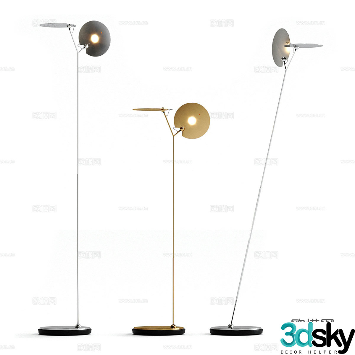 Modern Italian light luxury decorative floor lamp 3D model
