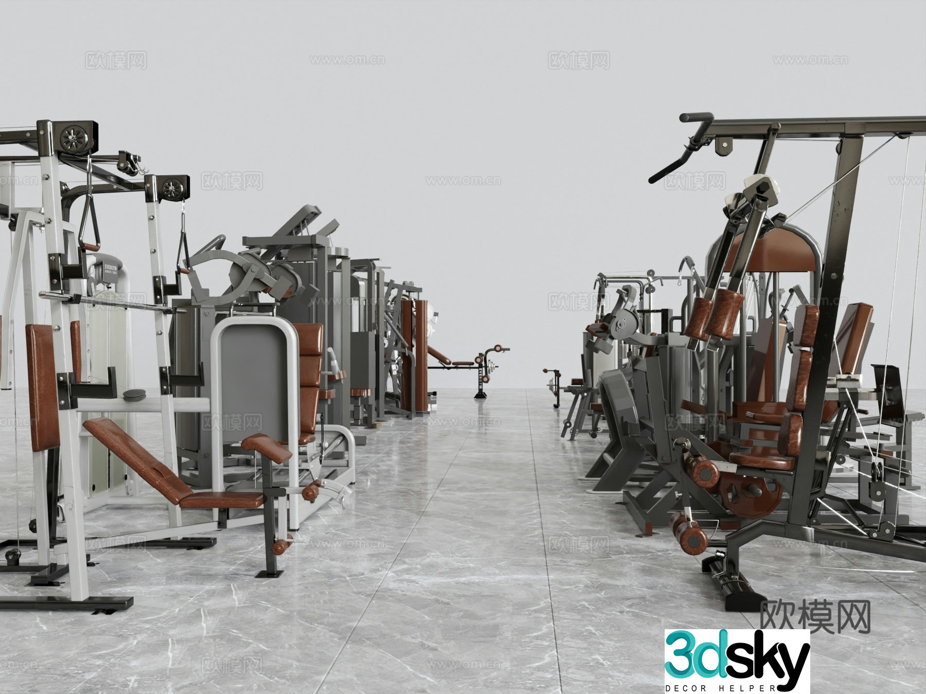 Sports equipment Treadmill Bench Press Rack Gantry 3D Model