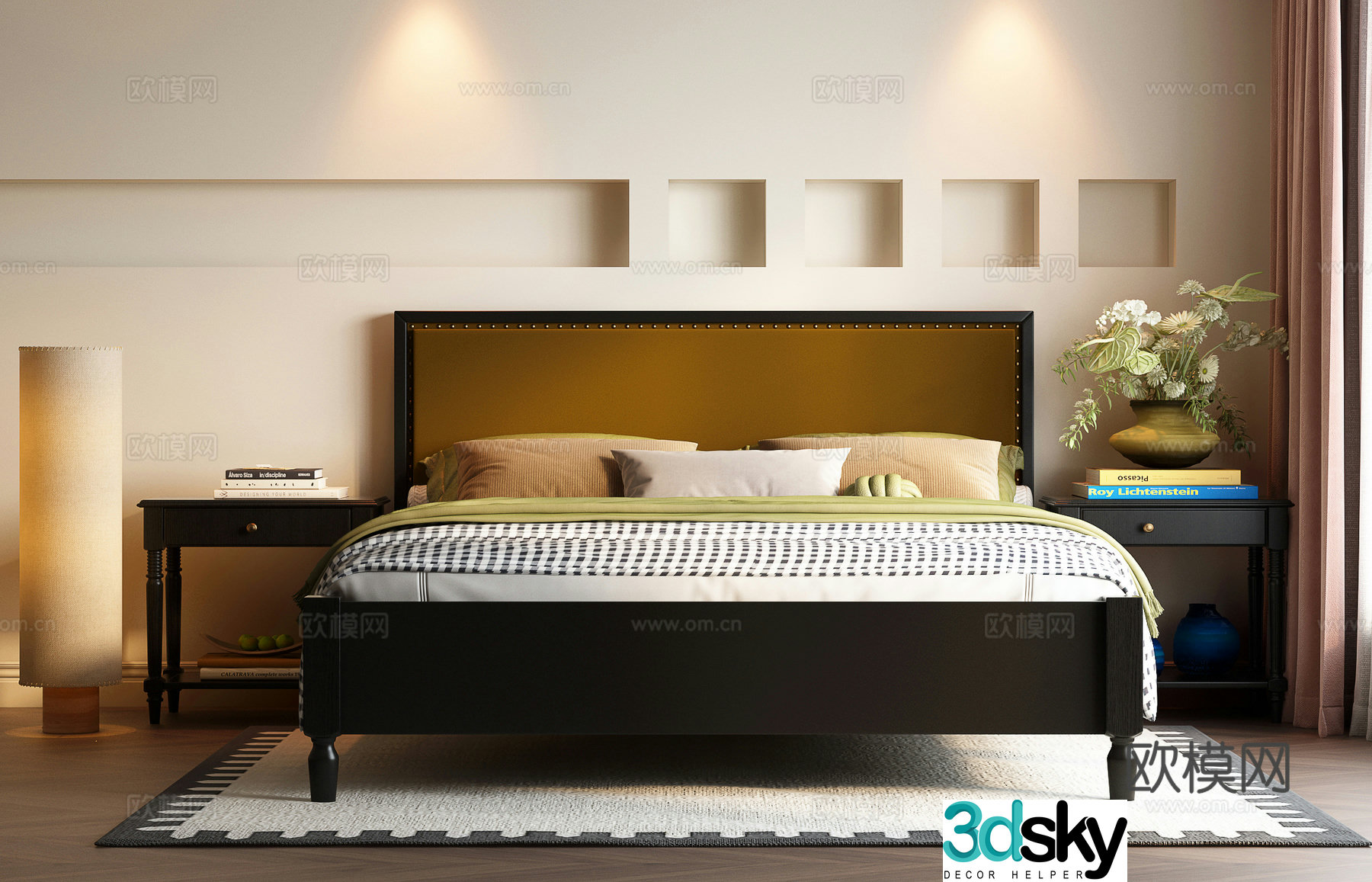 Modern American bed French modern bed American modern bed 3d model