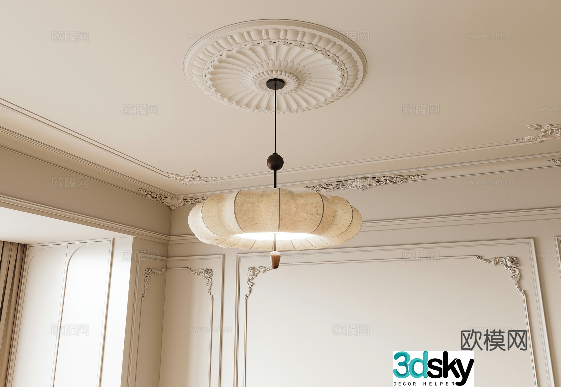 French medieval style chandelier 3d model