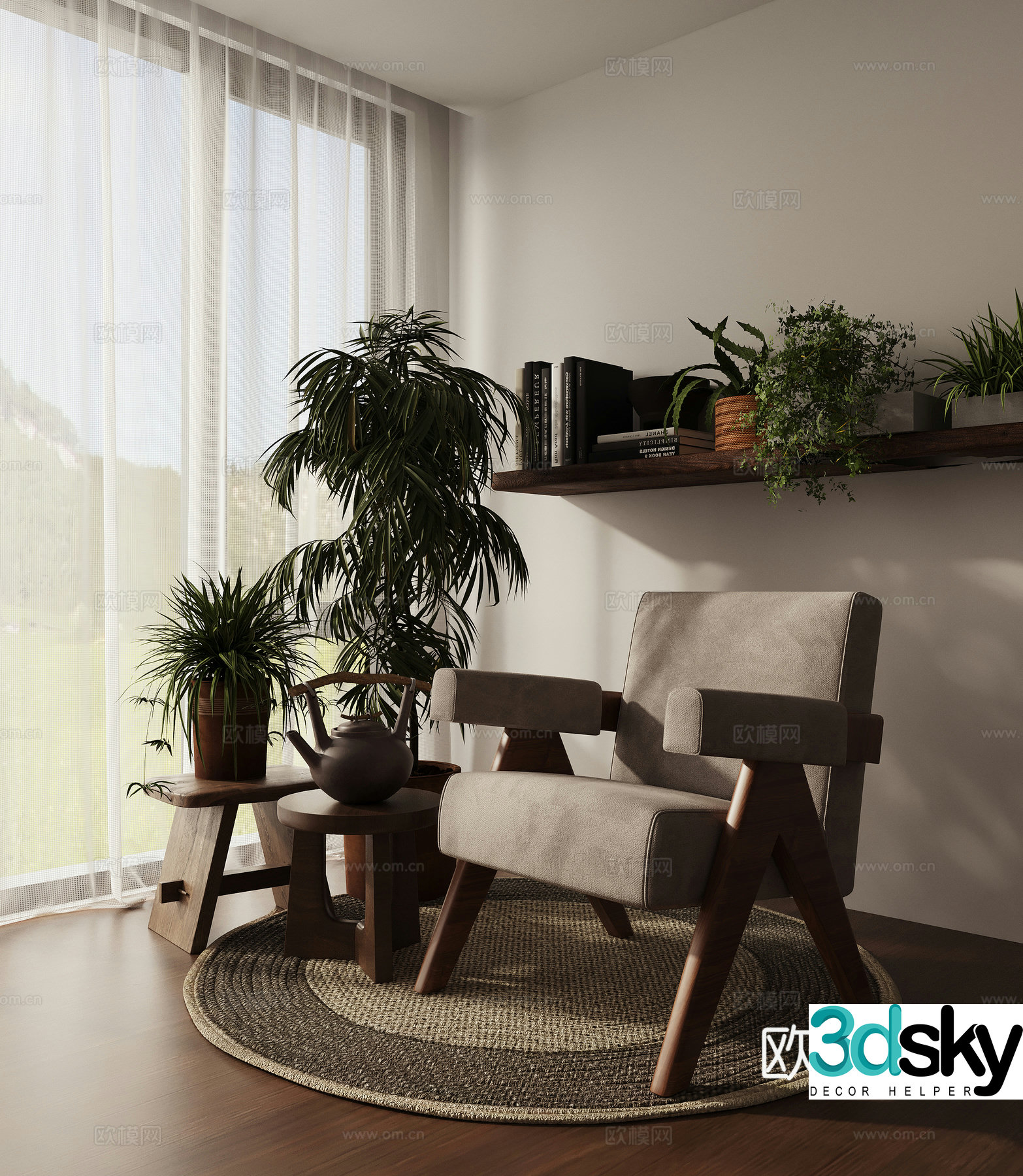 Leisure chair potted 3D model