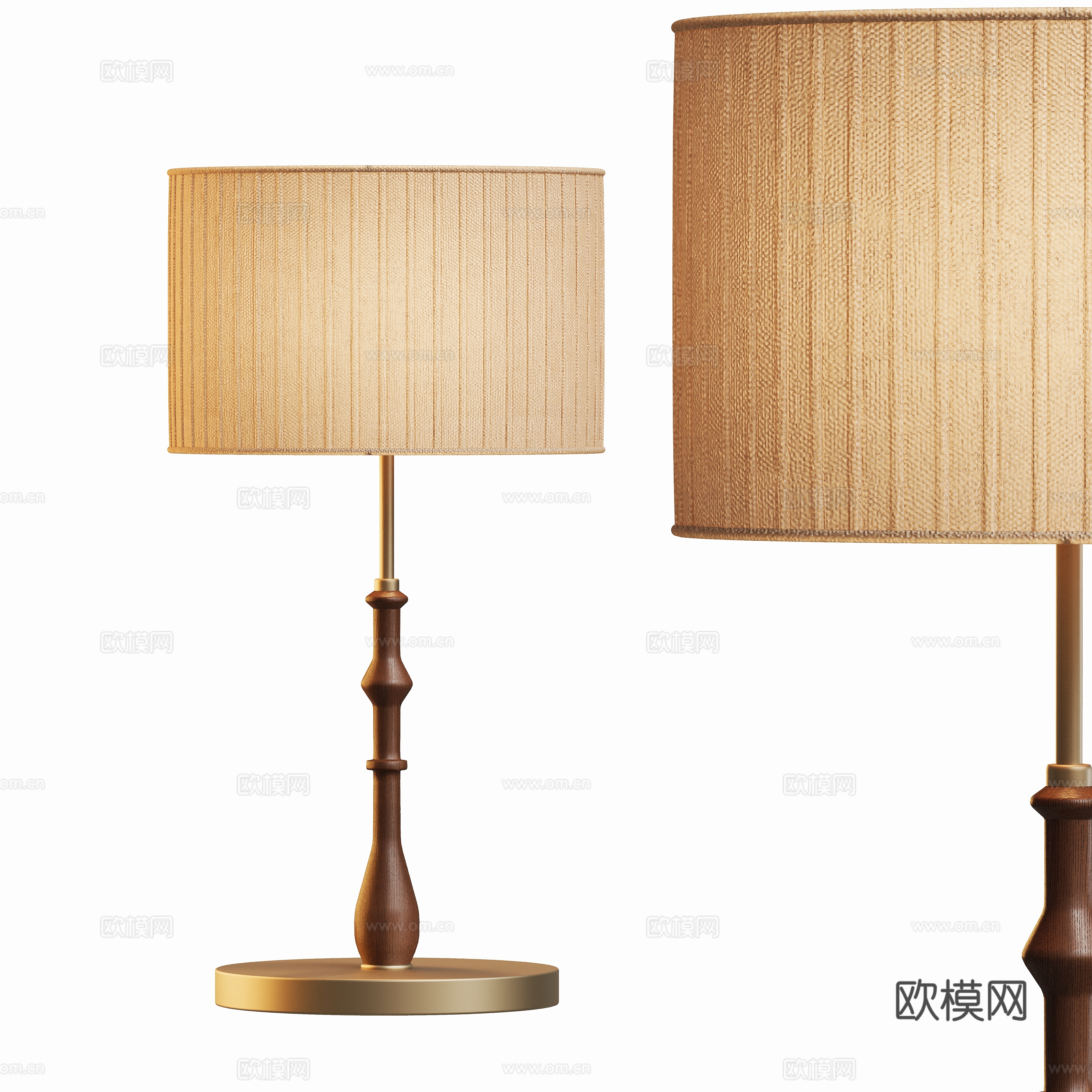 Modern metal light luxury round desk lamp 3d model