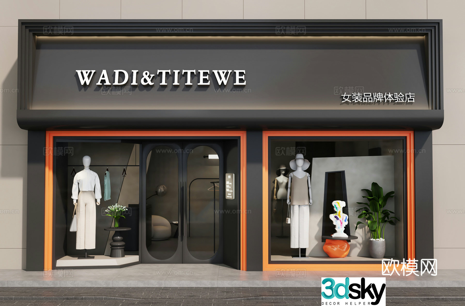 Clothing store door design Women’s clothing store design Women’s clothing model 3D model