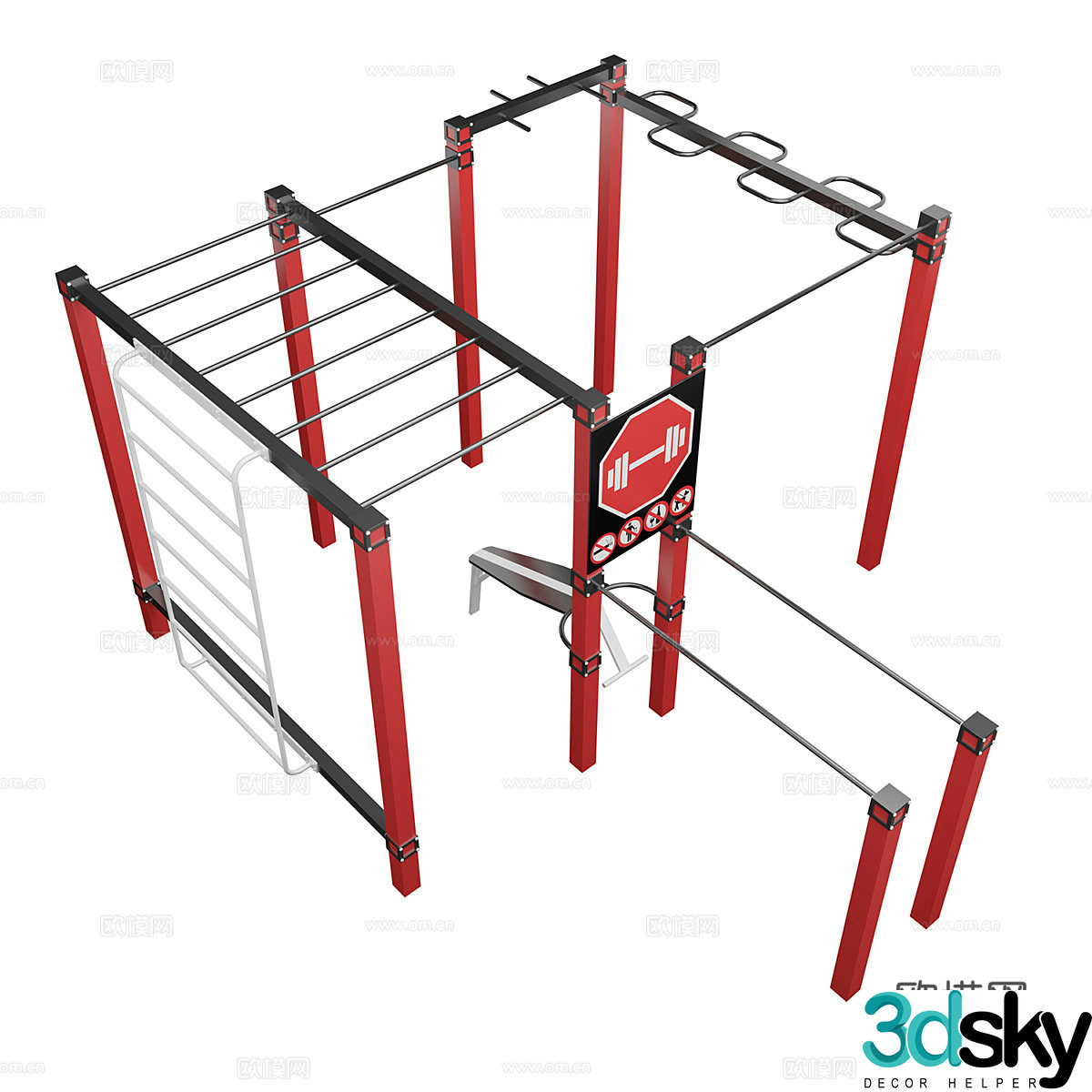 Outdoor sports fitness equipment 3d model