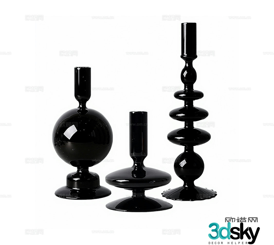 Modern black soft decoration ornament 3d model