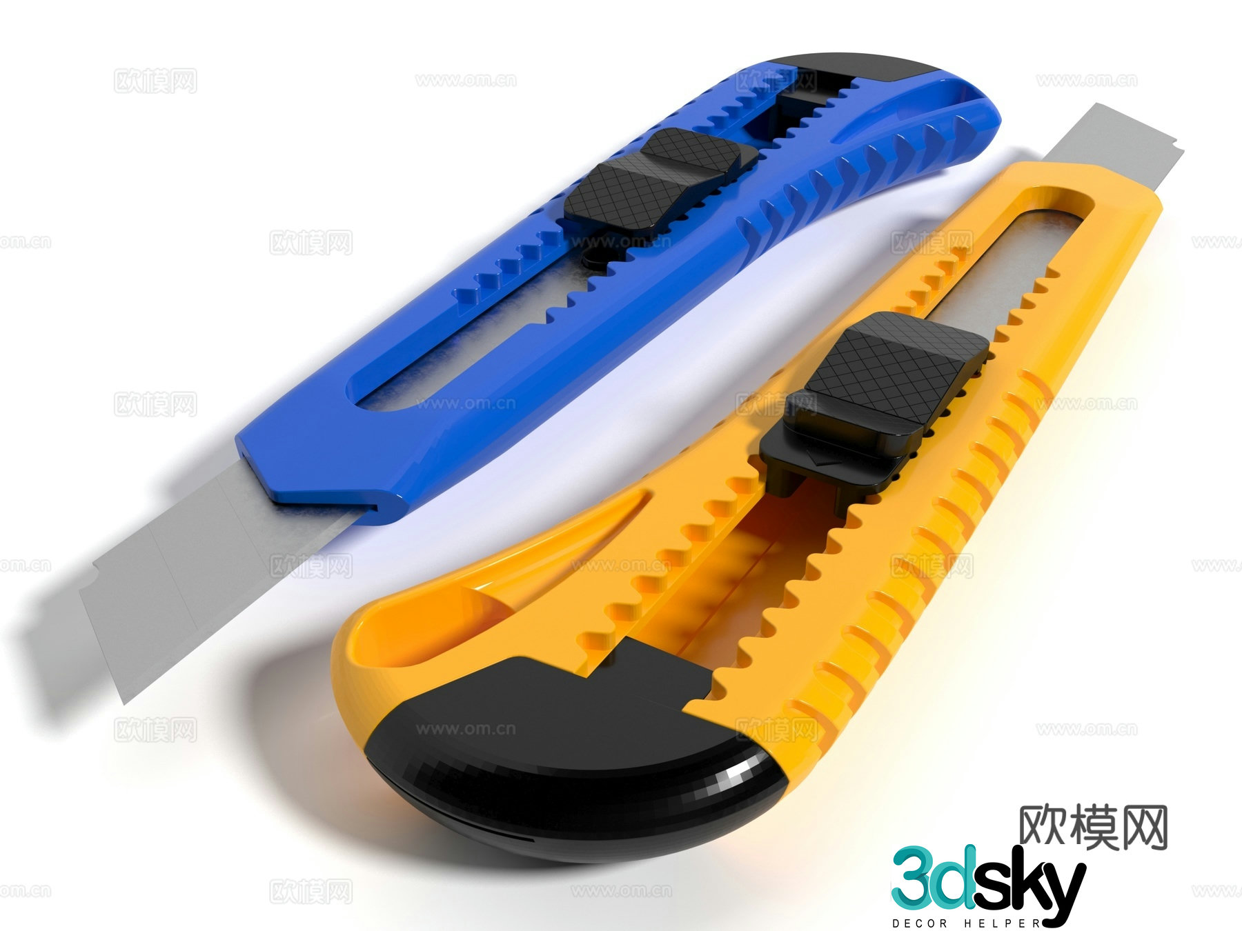 Modern style carving knife 3d model