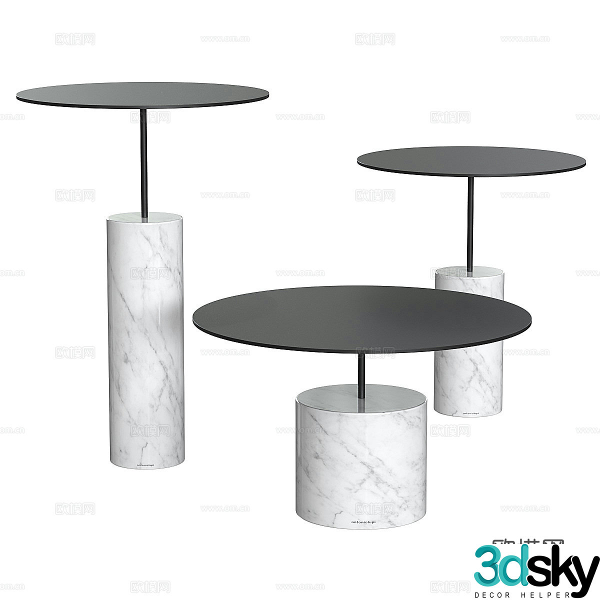 Modern Italian Antonio Lupi Biblio coffee table combination 3D model