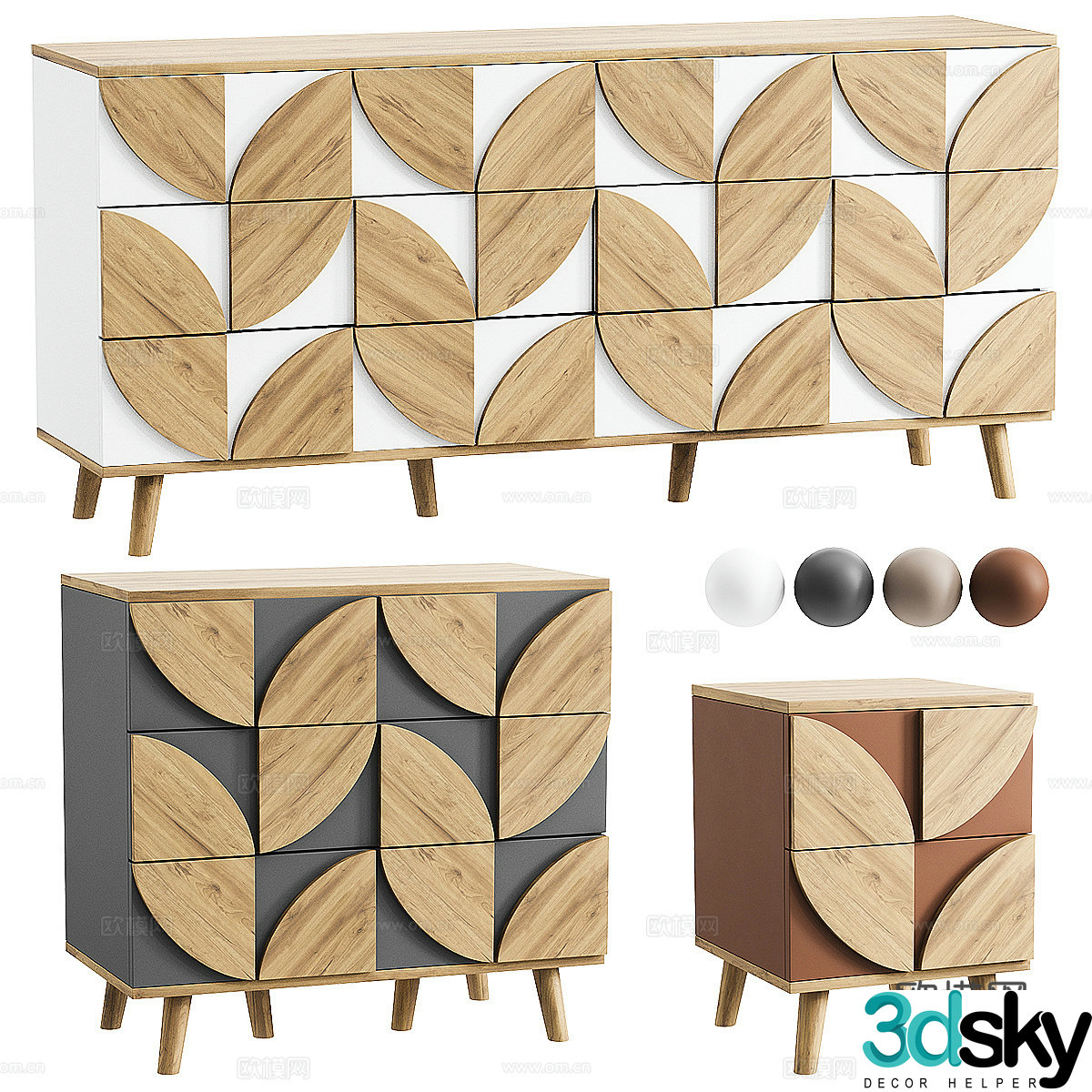 3d model of chest of drawers