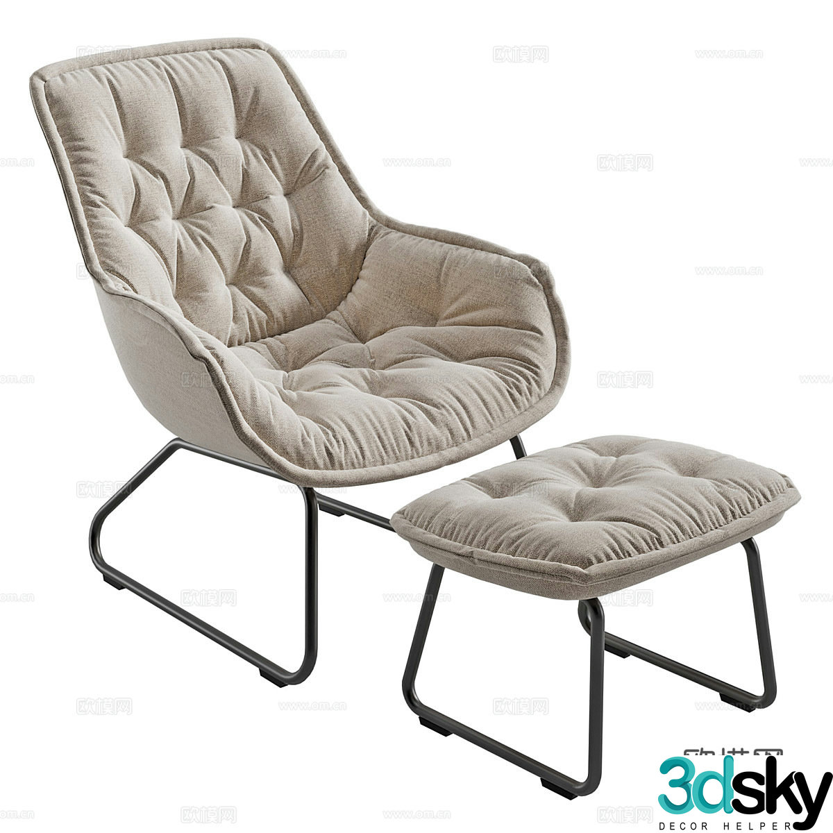 Modern DM armchair KAZA do sofa leisure chair 3d model