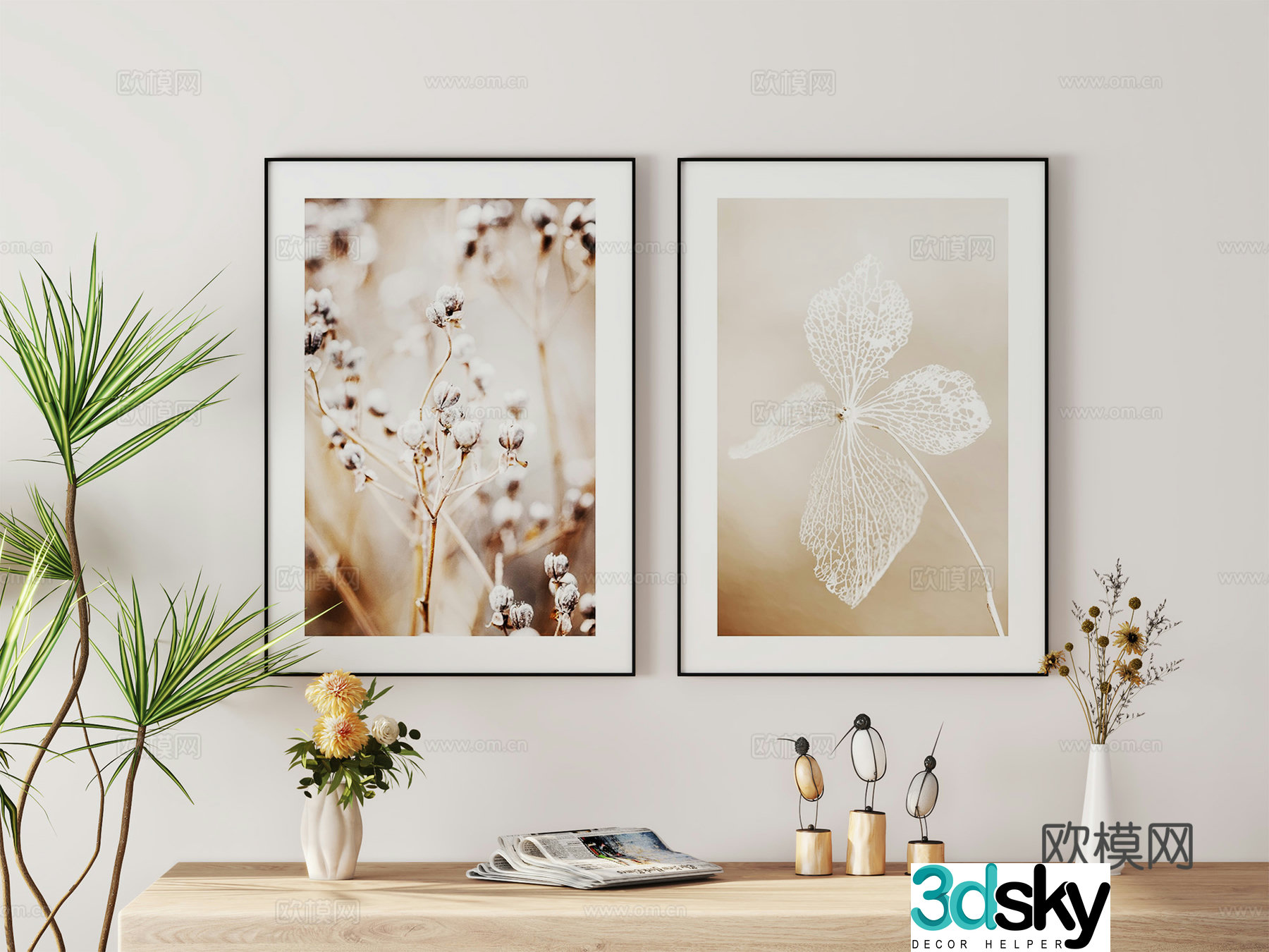 Modern decorative paintings hanging paintings ornaments 3d model 3d model